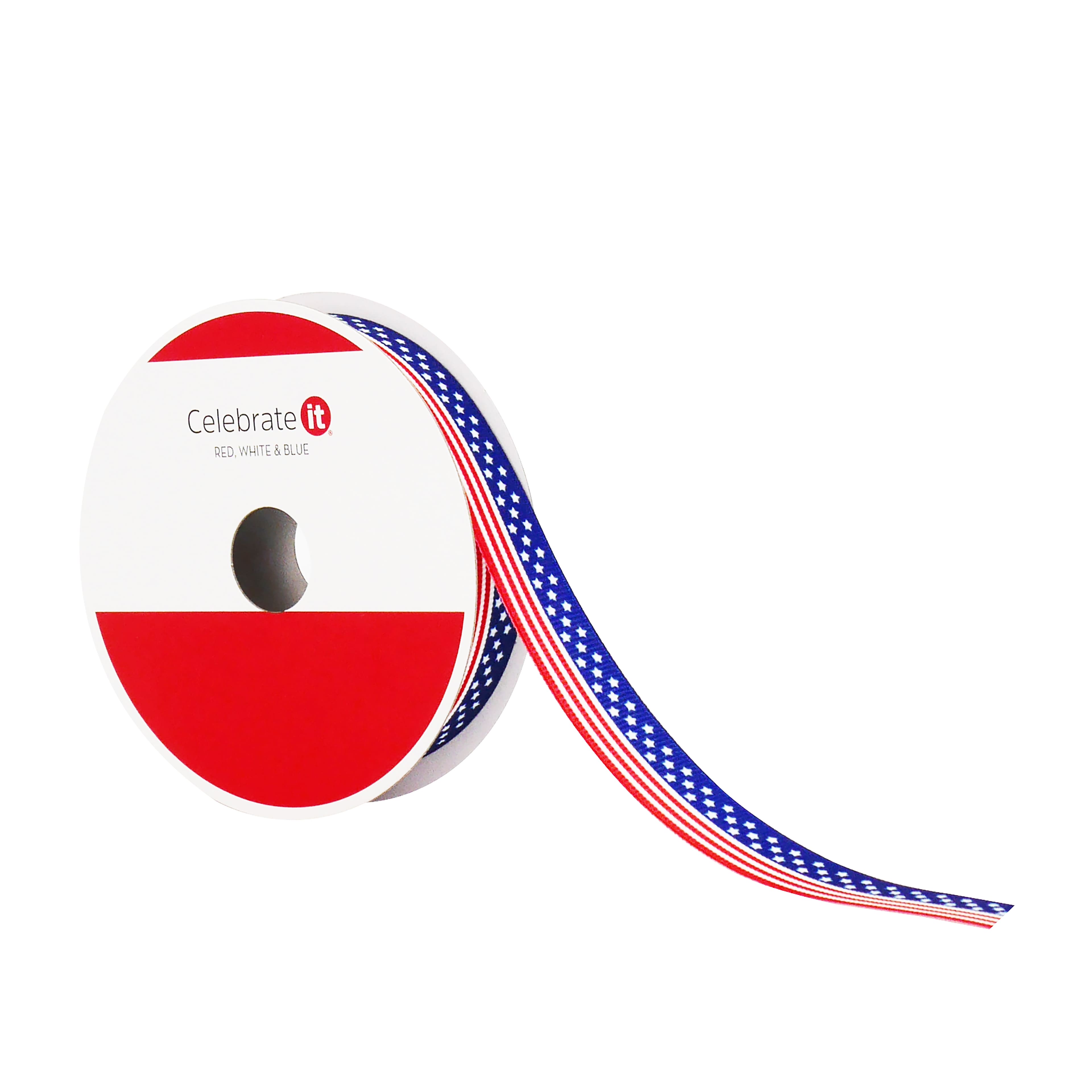 5/8" x 5yd. Red, White & Blue USA Flag Grosgrain Ribbon by Celebrate It®