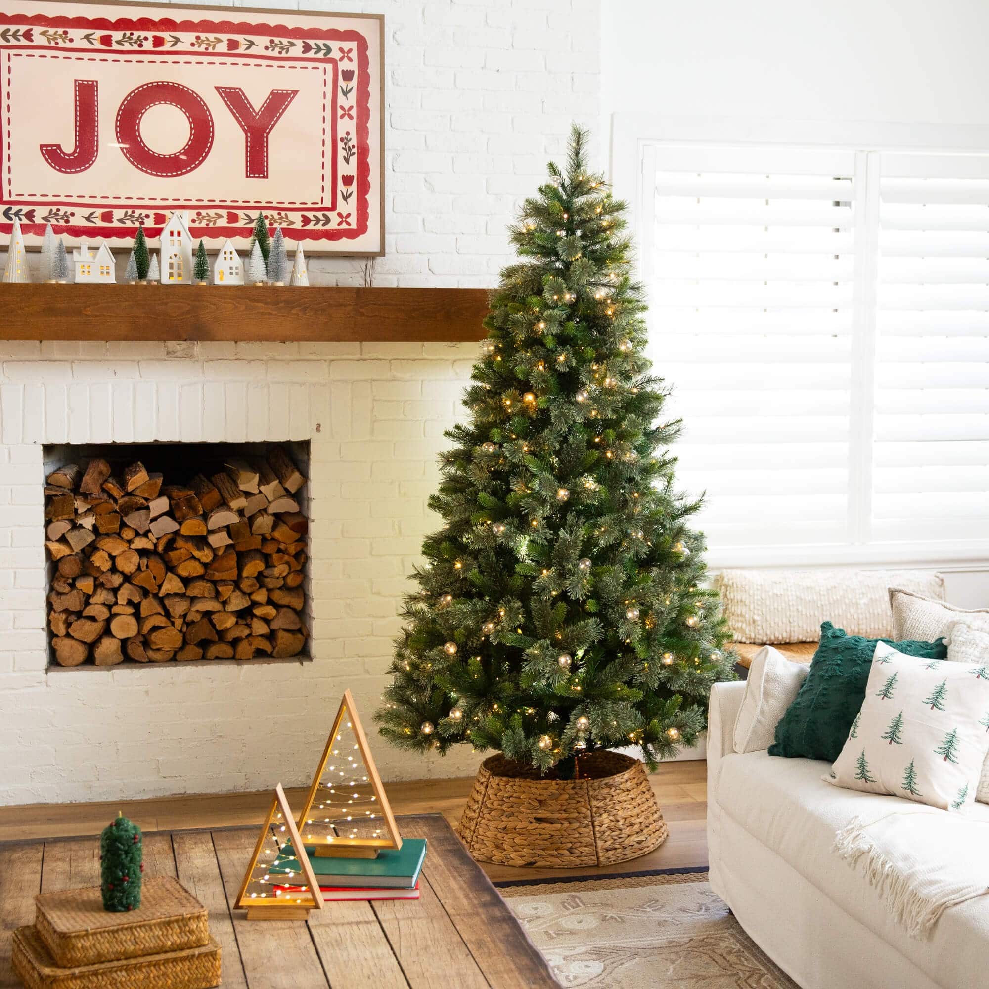 7.5ft. Pre-Lit Artificial Christmas Tree with Warm White LED Lights