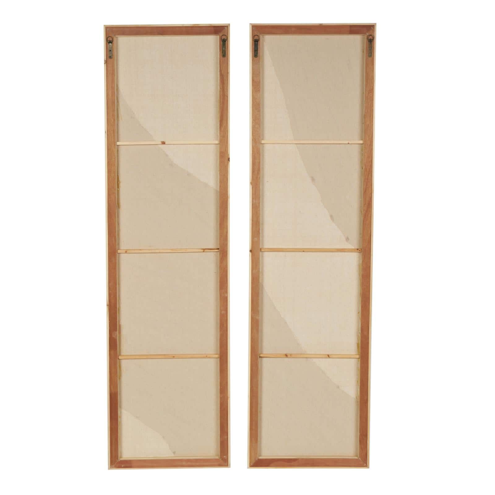 19.5" x 70.5" Cream Abstract Dimensional Wavy Textured Wood Panel Wall Décor Set