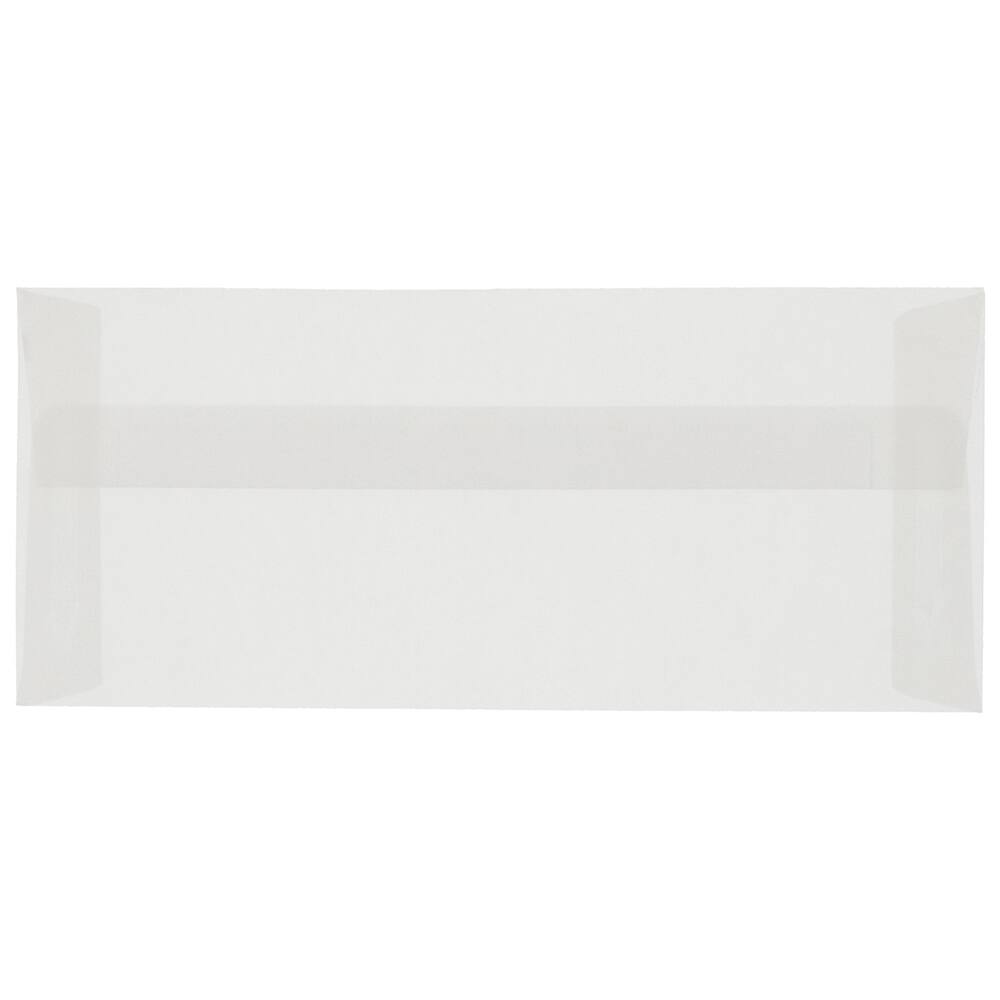 JAM Paper 4.12" x 9.5" Clear Vellum Business Envelopes, 25ct.