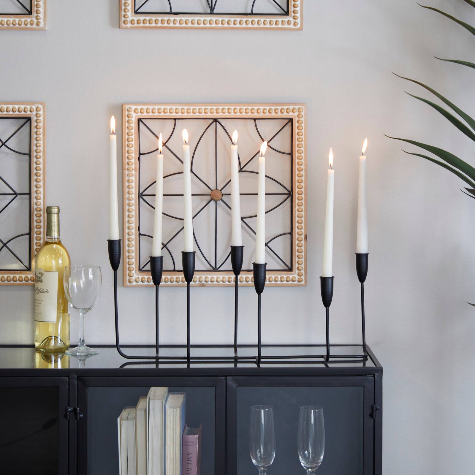 CosmoLiving by Cosmopolitan Black Metal Tapered Candelabra