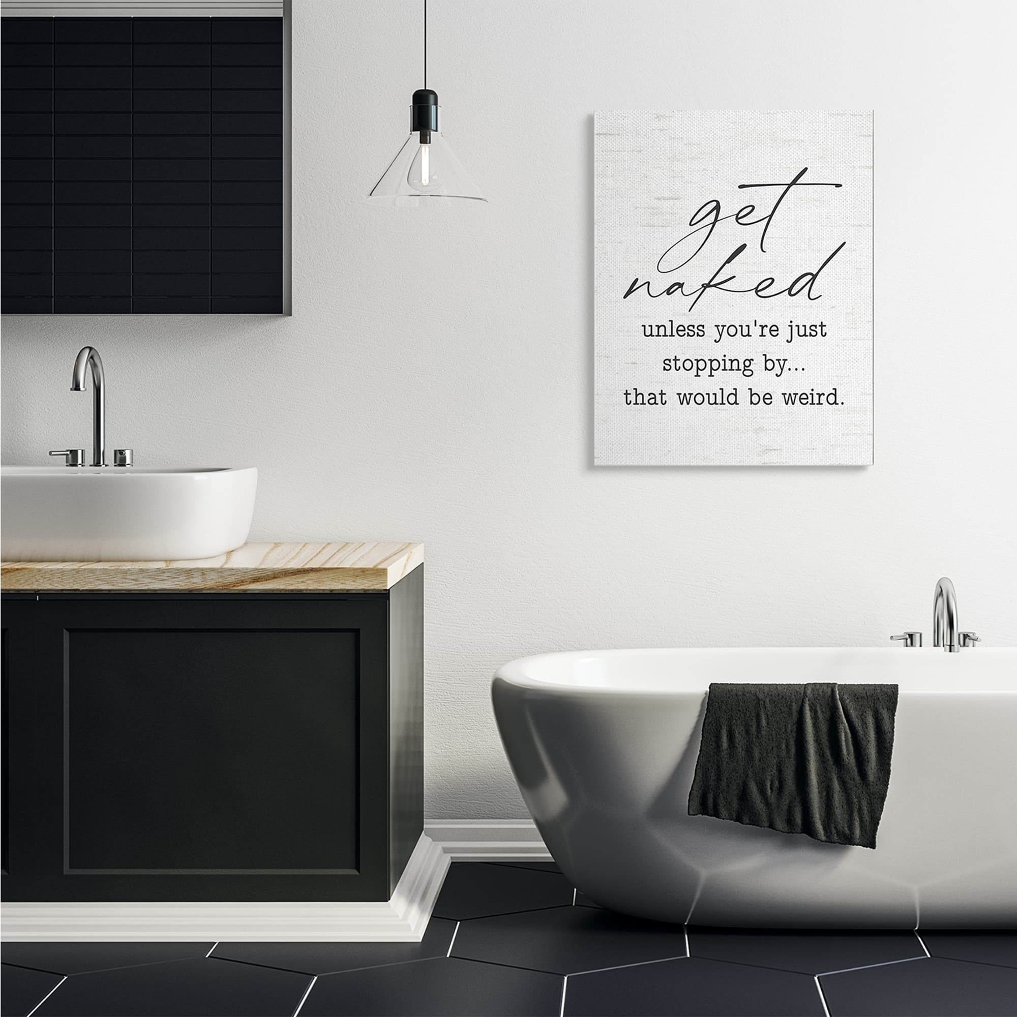 Stupell Industries Get Naked Unless Stopping By Humorous Phrase Canvas Wall Art