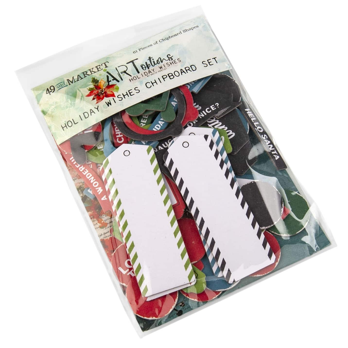 49 And Market ARToptions Holiday Wishes Chipboard Bits