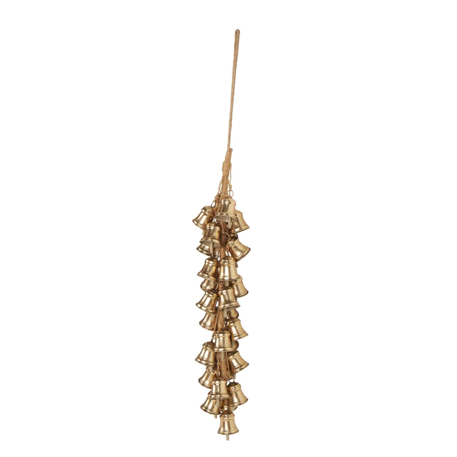 47" Gold Metal Cascading Cluster Decorative Bells