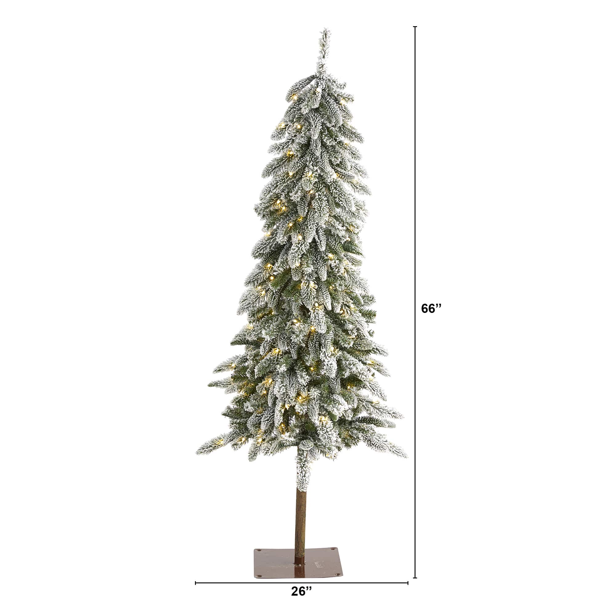 5.5ft. Pre-Lit Flocked Washington Alpine Artificial Christmas Tree, Warm White LED Lights