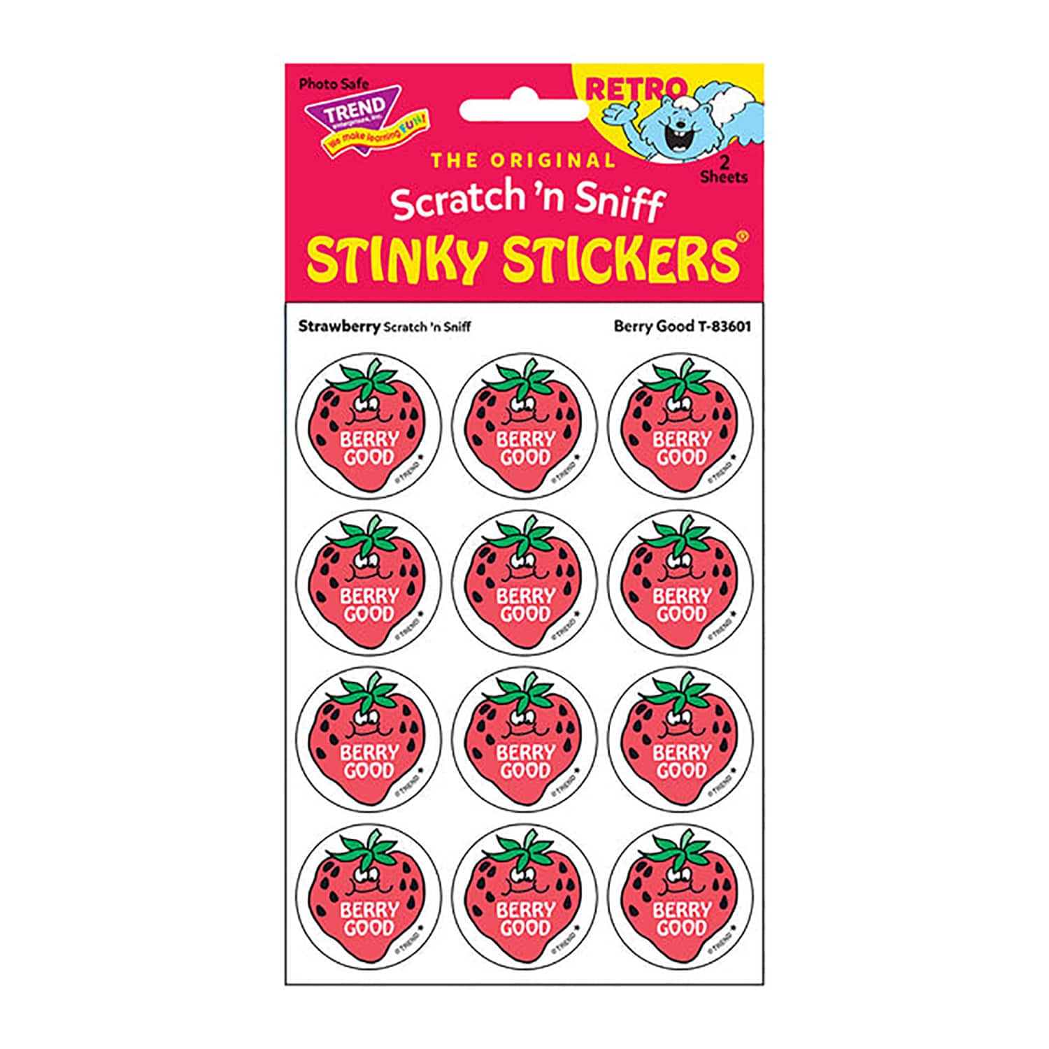 TREND Enterprises® Berry Good Strawberry Scented Stickers, 6 Packs of 24