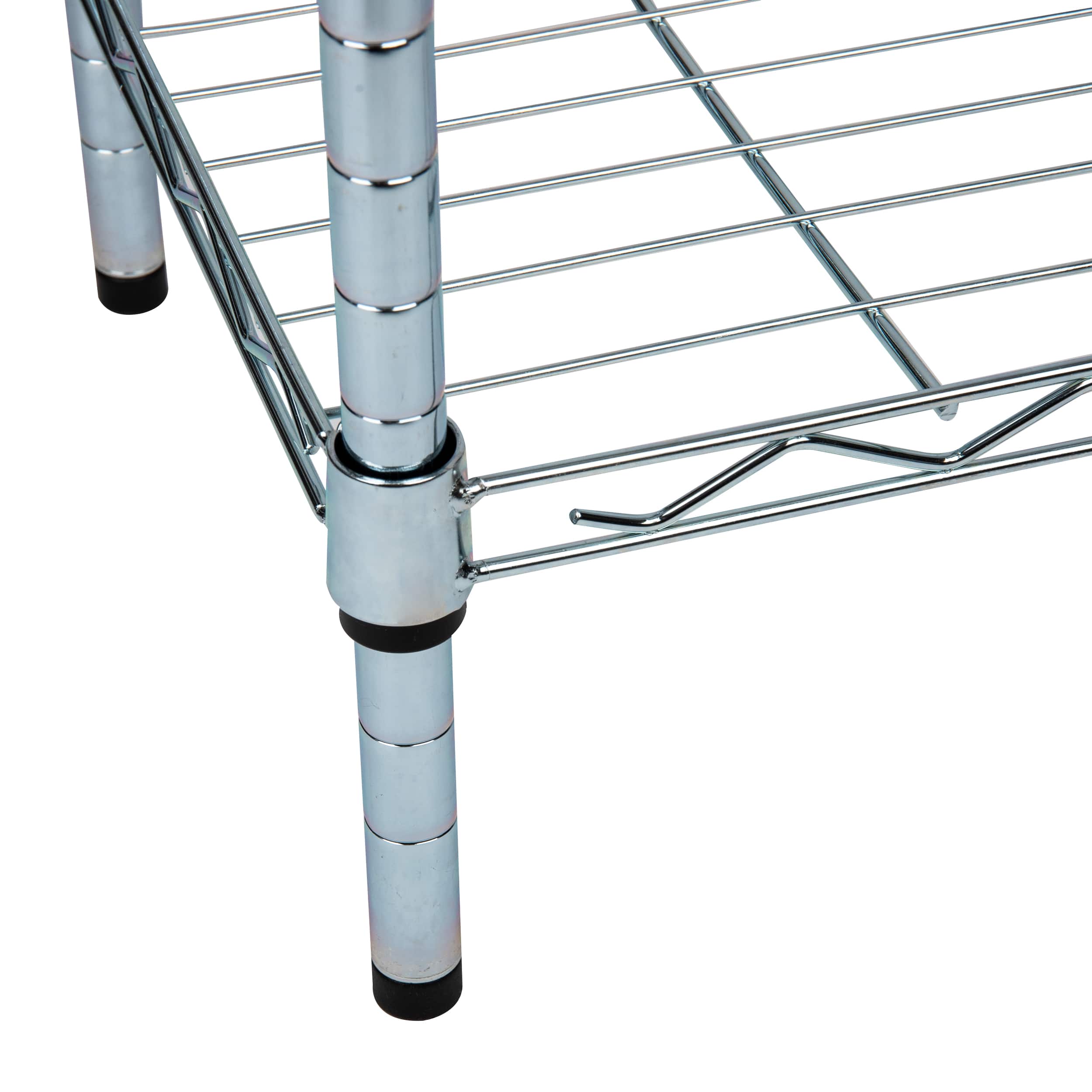 Mind Reader Alloy Collection Silver Adjustable 4-Tier Industrial Metal Storage Shelf