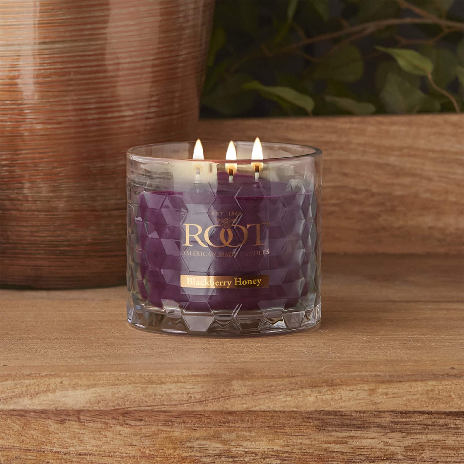 Root Candles Signature 3-Wick Honeycomb Beeswax Blend Jar Candle
