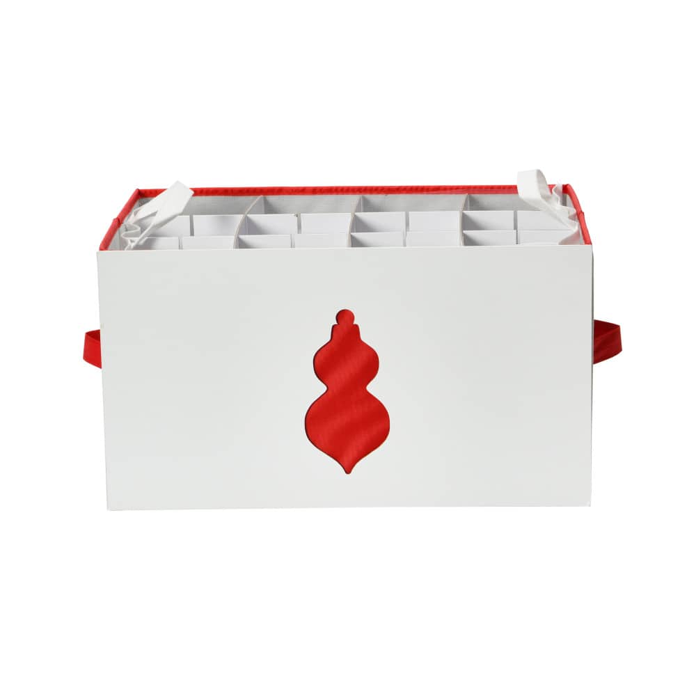Household Essentials Red & White Ornament Storage Box