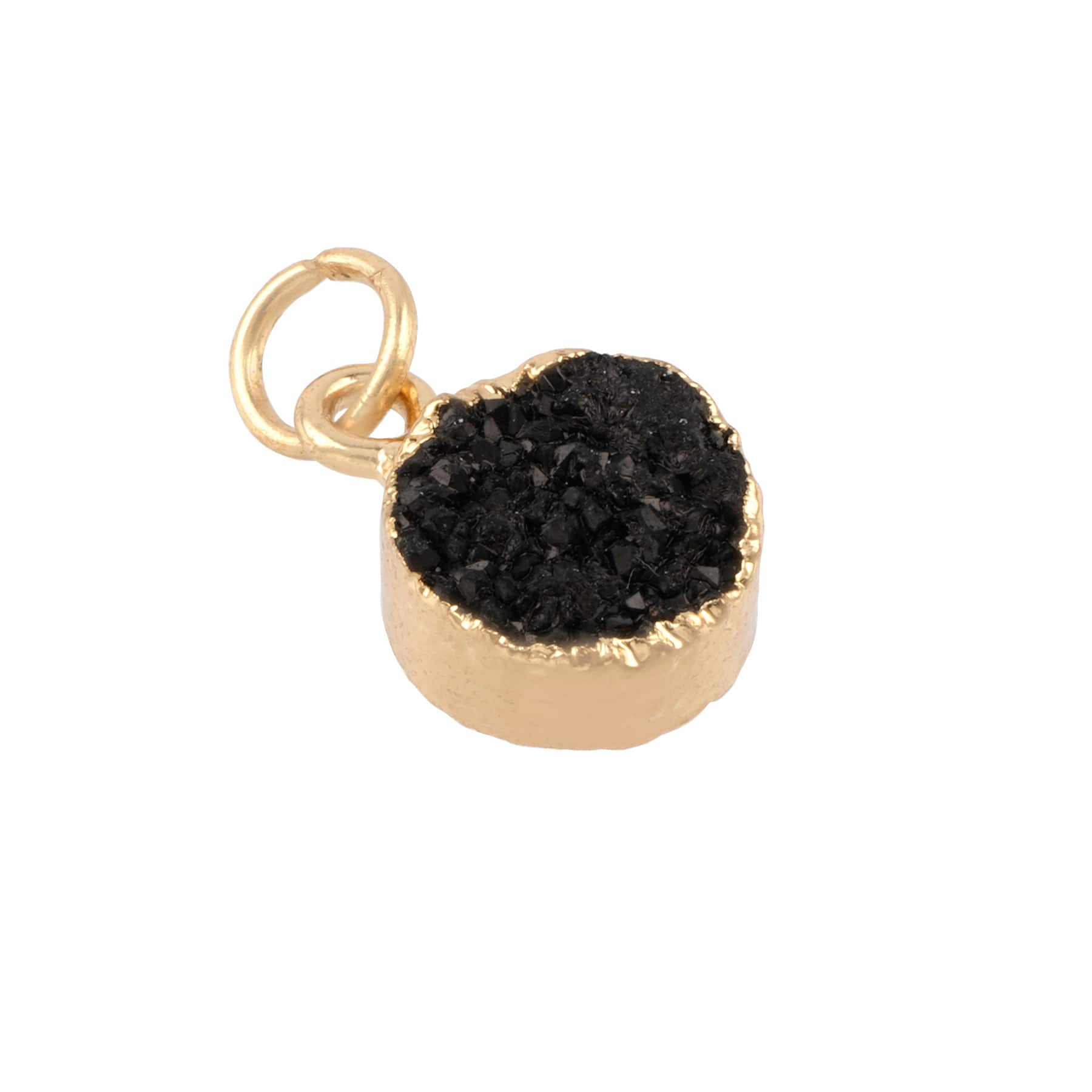 Round Black Dyed Quartz Charm by Bead Landing™
