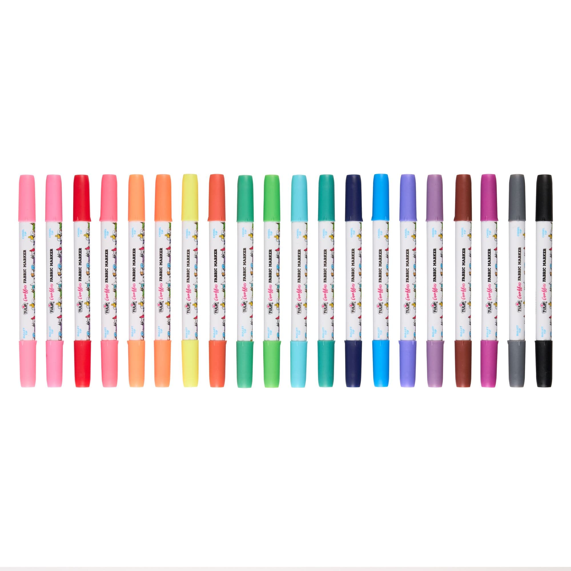 Tulip® Graffiti Neon 20 Color Dual-Tip Fabric Markers