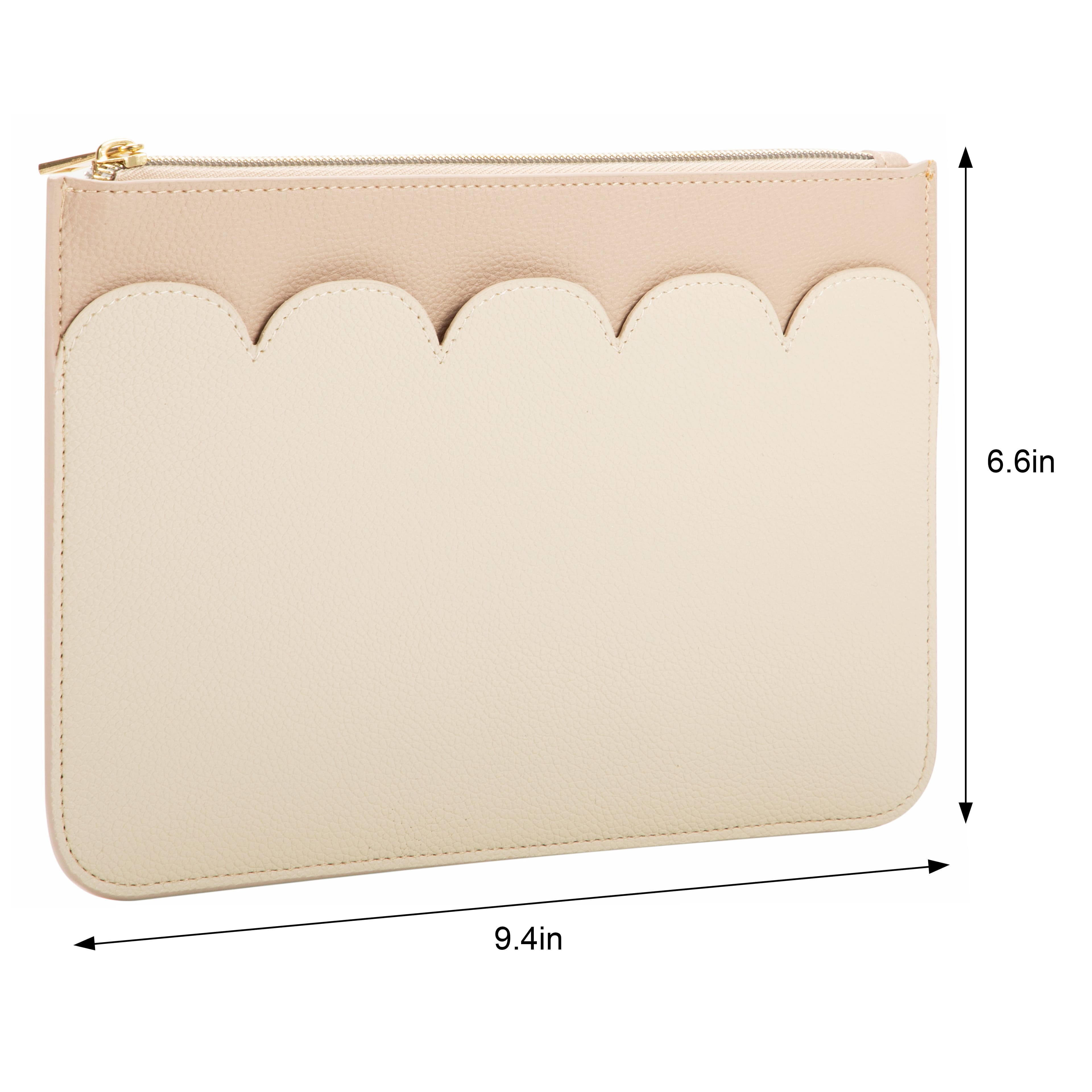 Summer Fashion Scalloped Faux Leather Zipper Pouch by Make Market
