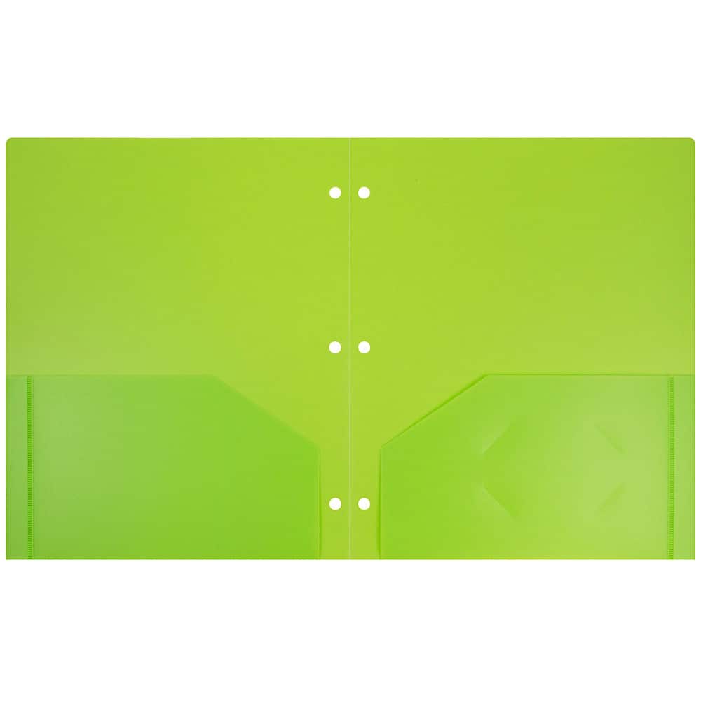 JAM Paper 3-Hole Heavy Duty Plastic Pocket Folder, 6ct.