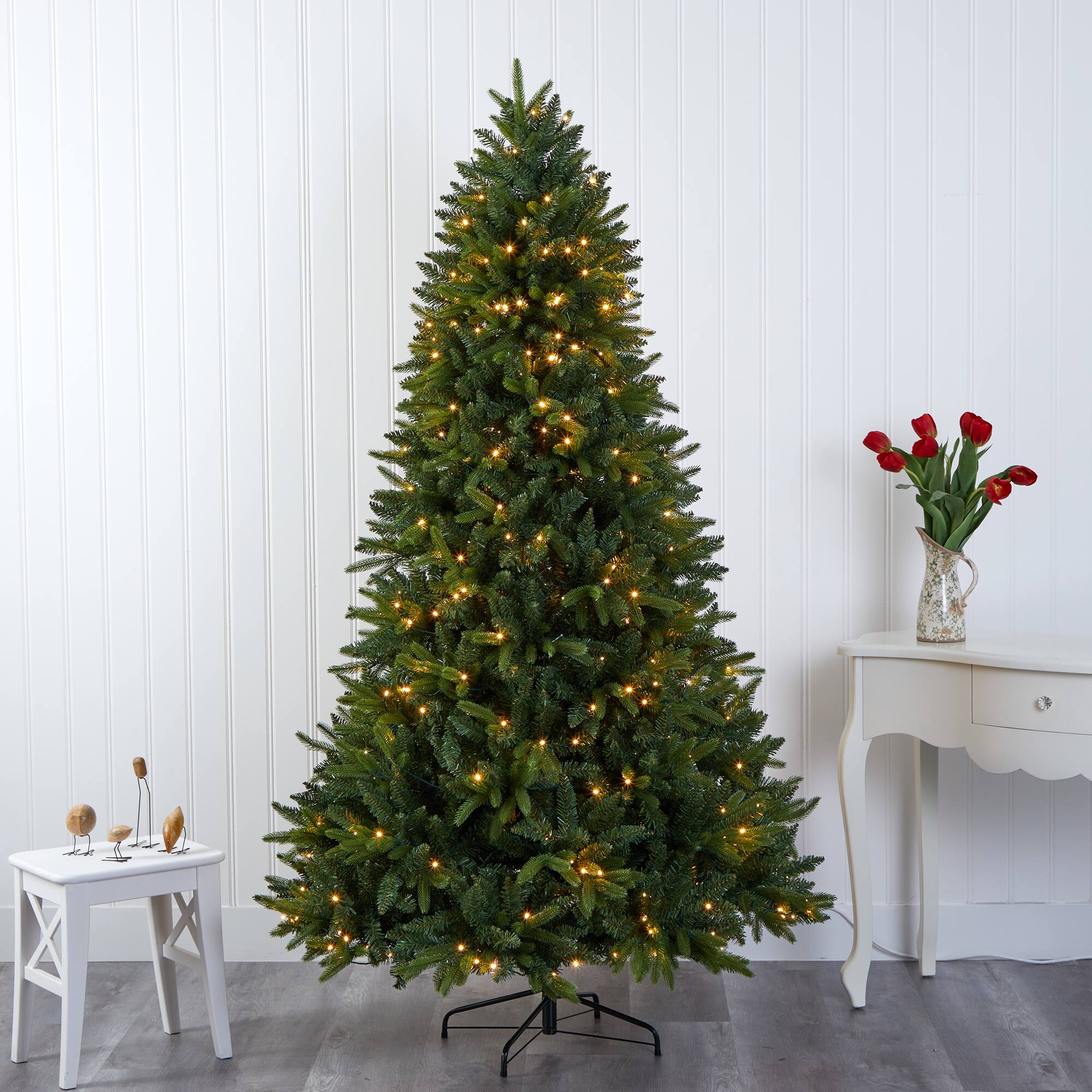 7ft. Pre-Lit Sun Valley Fir Artificial Christmas Tree with LED Lights