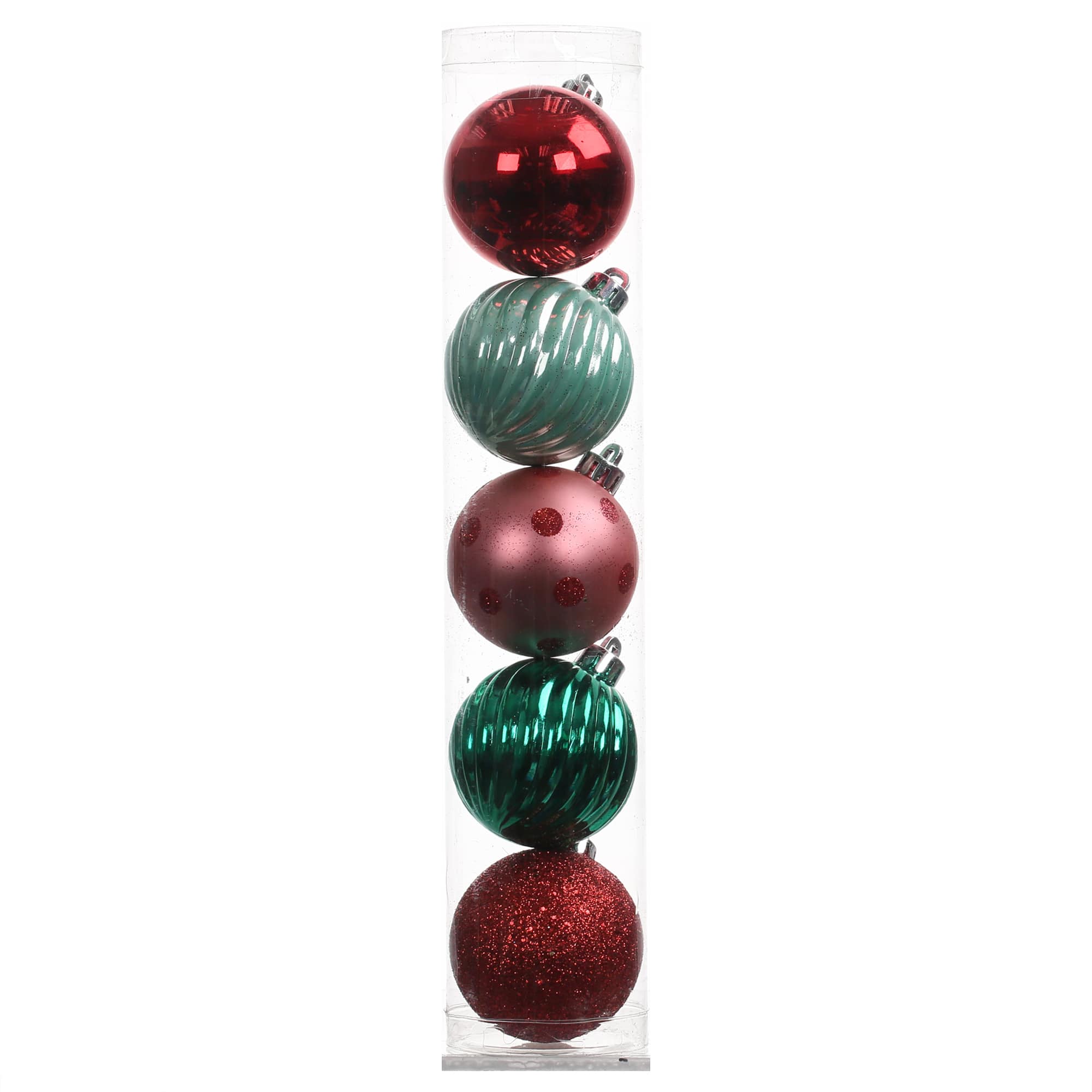 5 Pack 57mm Fun Multi Mix Shatterproof Ball Ornaments by Ashland®
