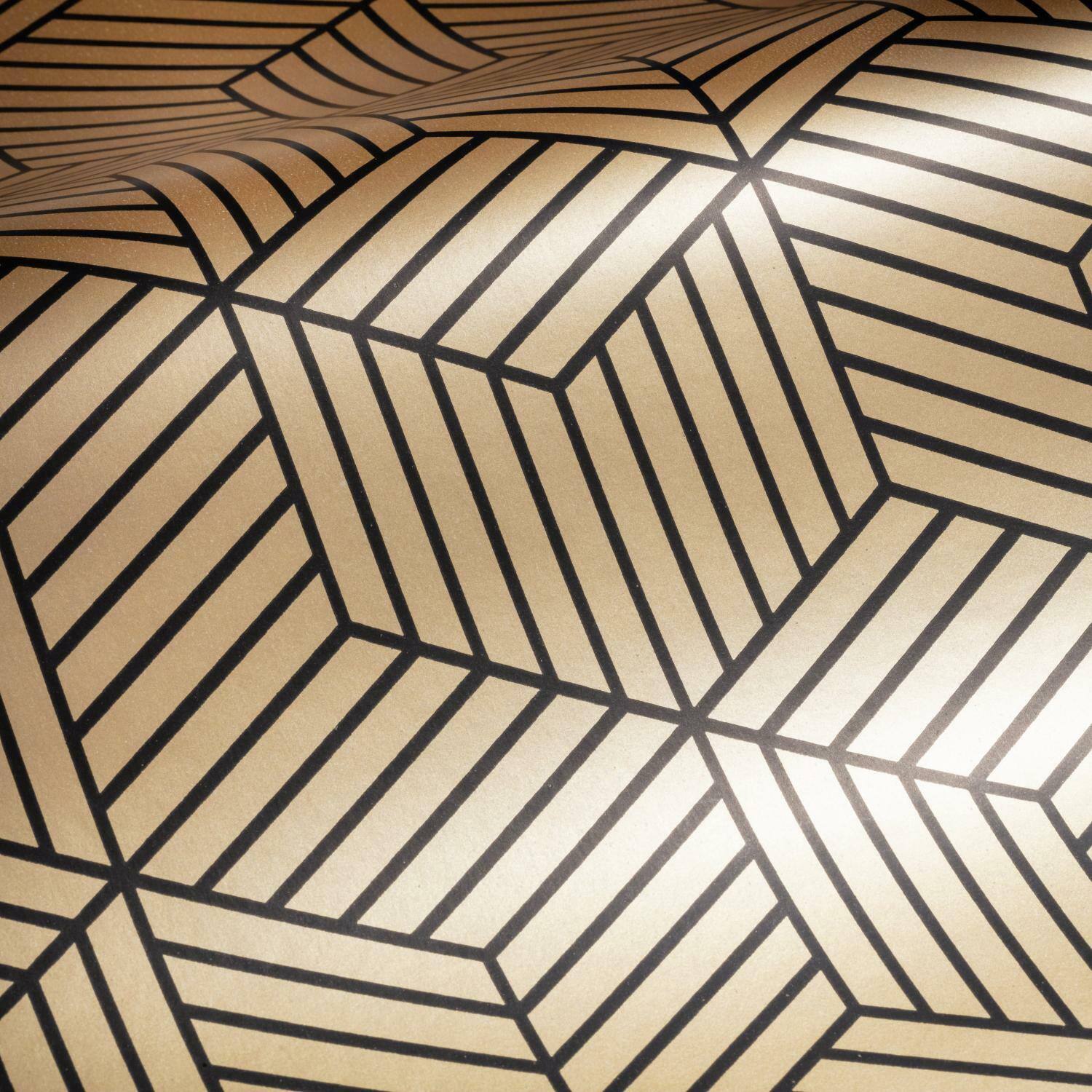RoomMates Stripped Hexagon Peel & Stick Wallpaper