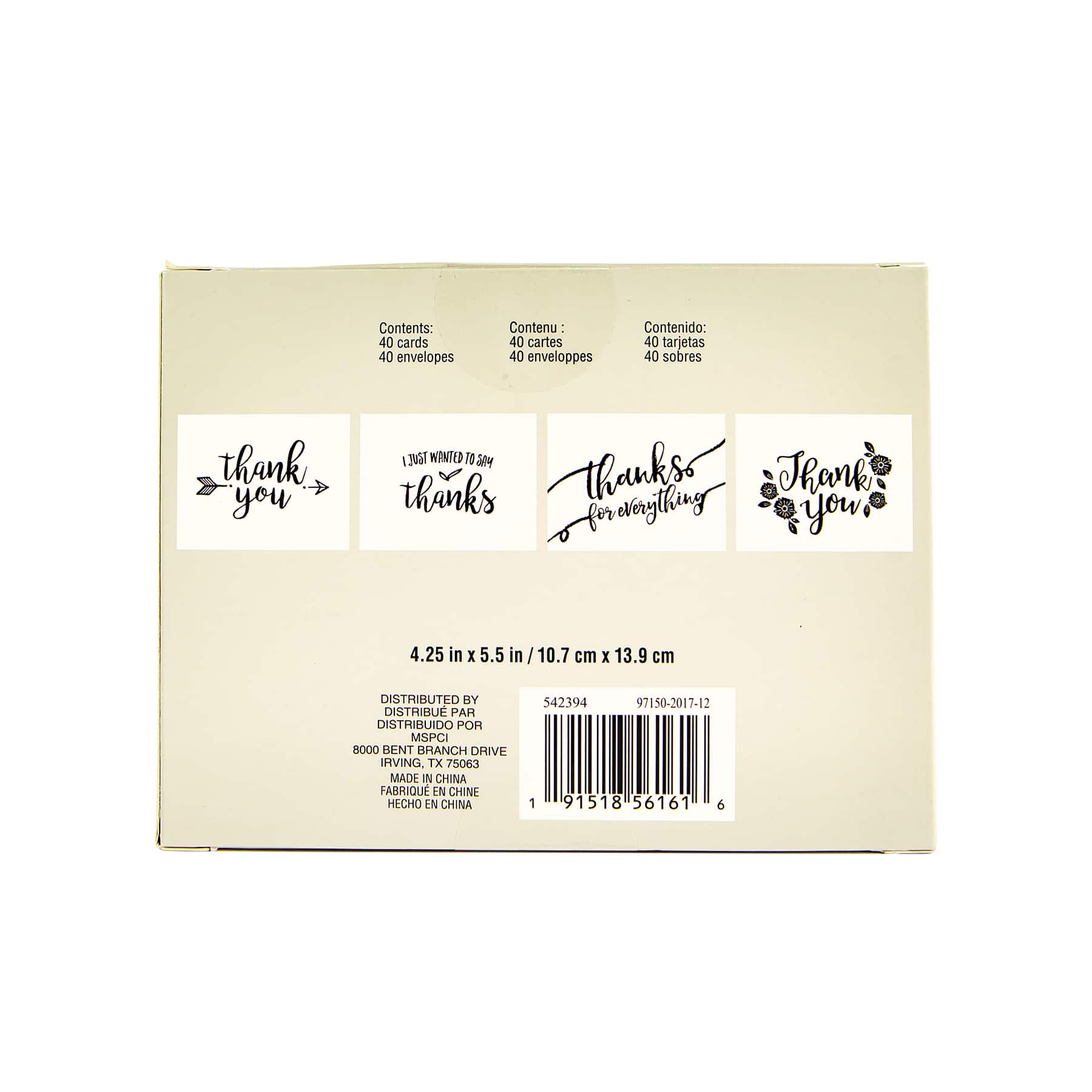 Assorted Black Thank You Cards & Envelopes by Recollections™, 4.25" x 5.5"
