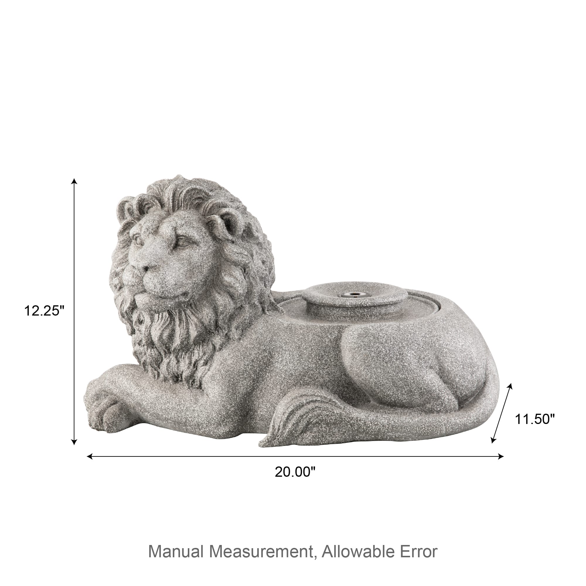 Glitzhome® 20" Zen-Style LED Lying Lion Outdoor Fountain