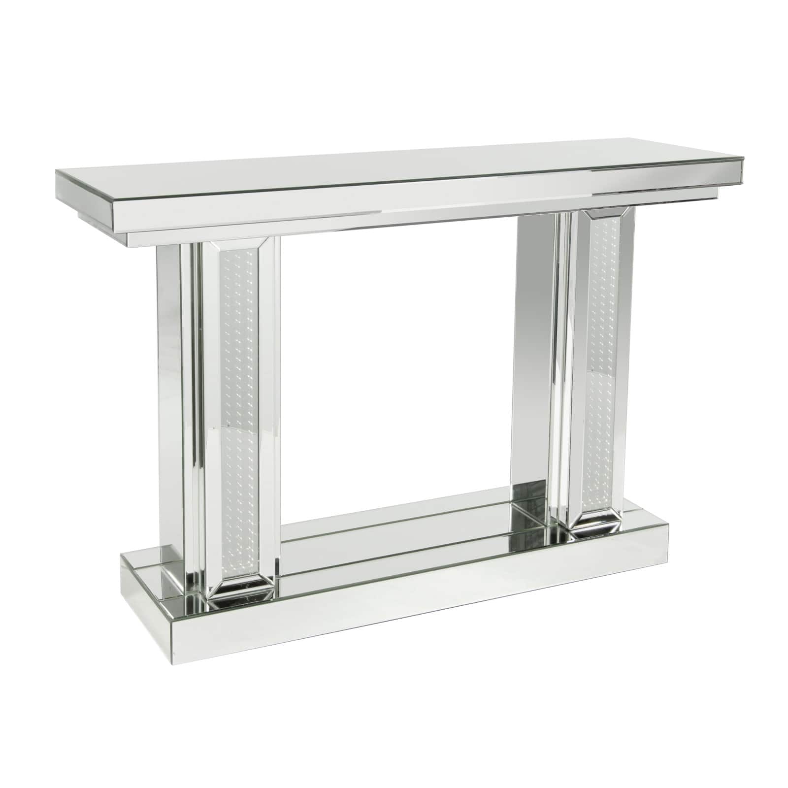 Silver Glam Wood Console Table