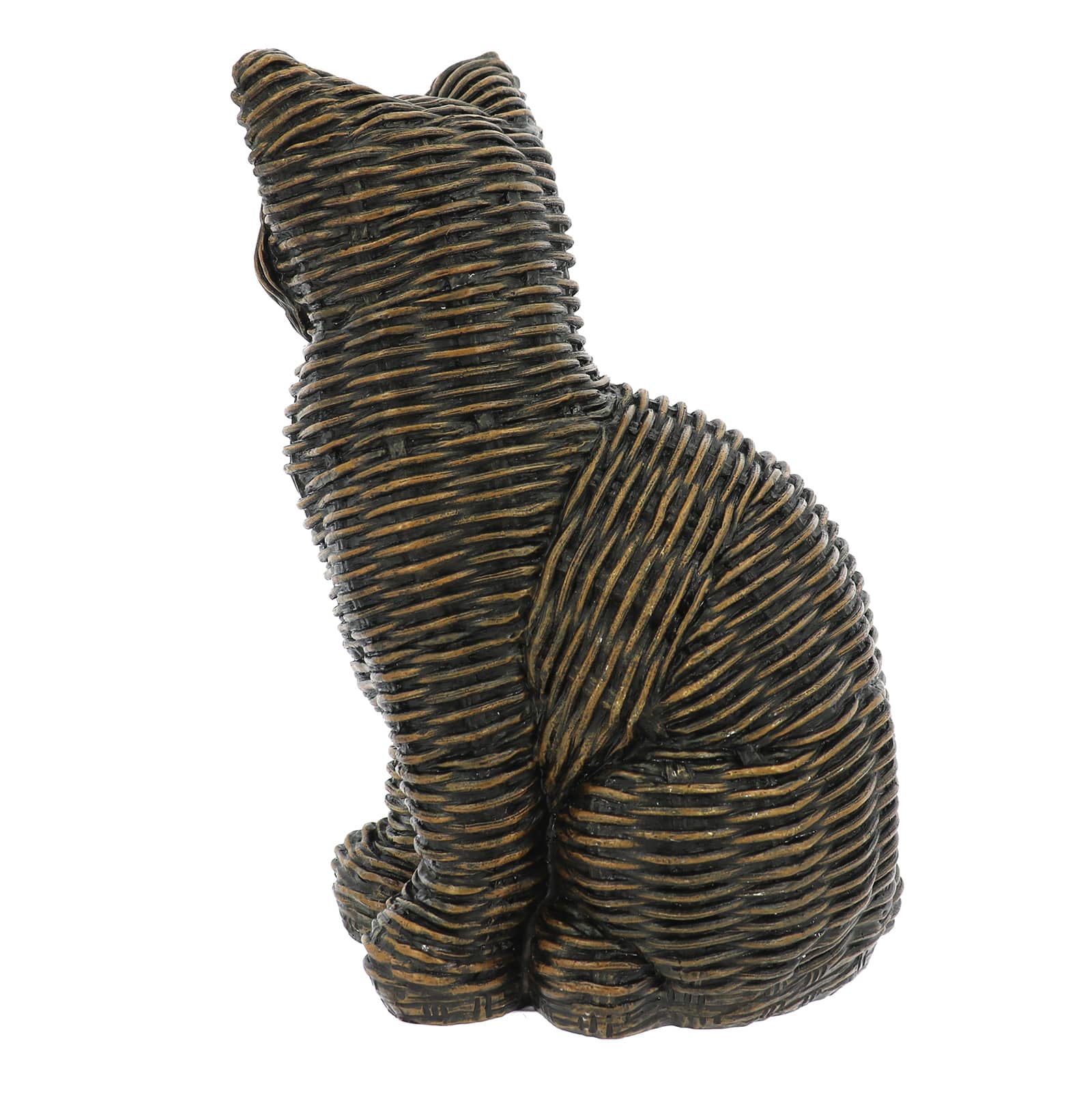 10.75" Rattan-Style Black Cat Tabletop Décor by Ashland®
