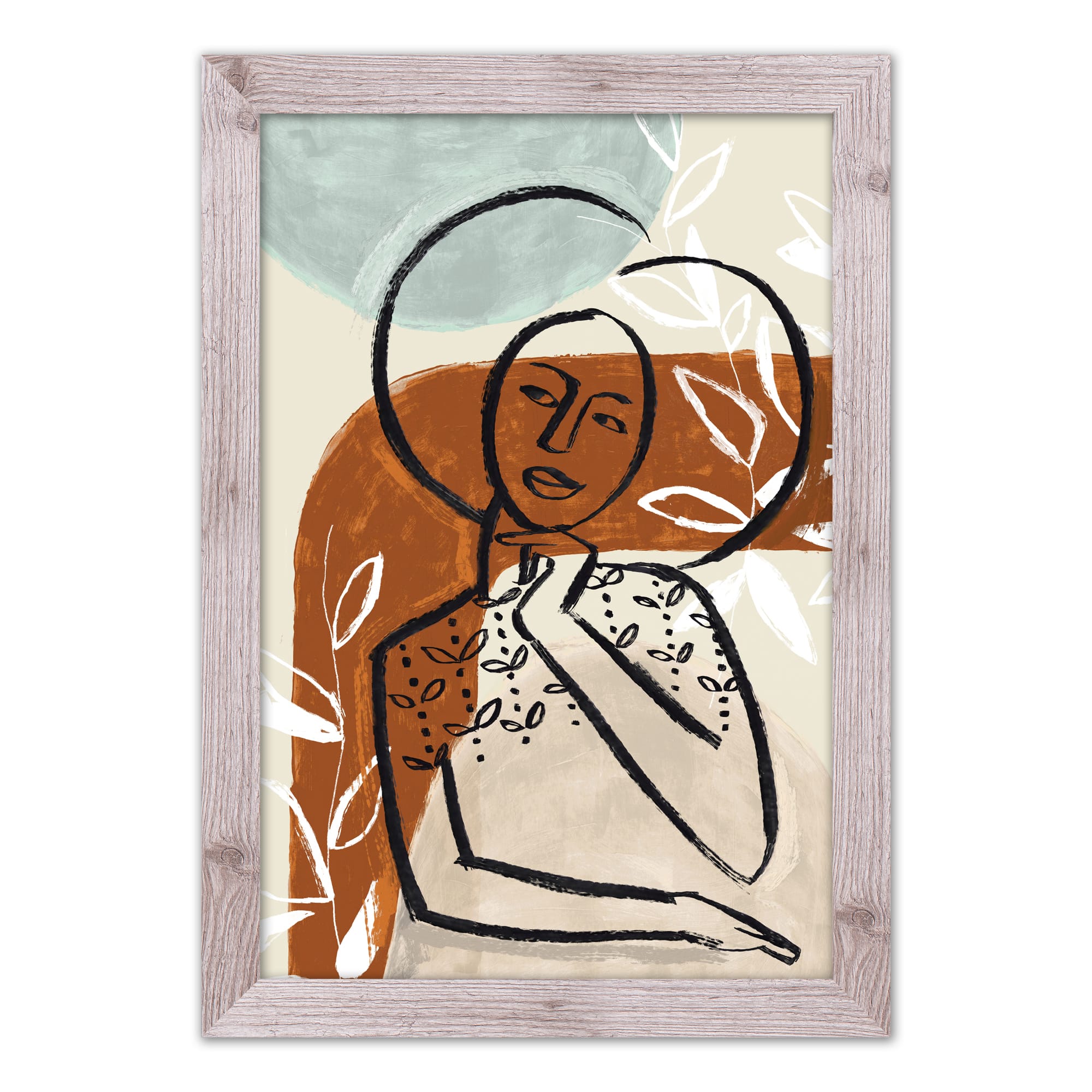 Earthy Abstract Figure Framed Print