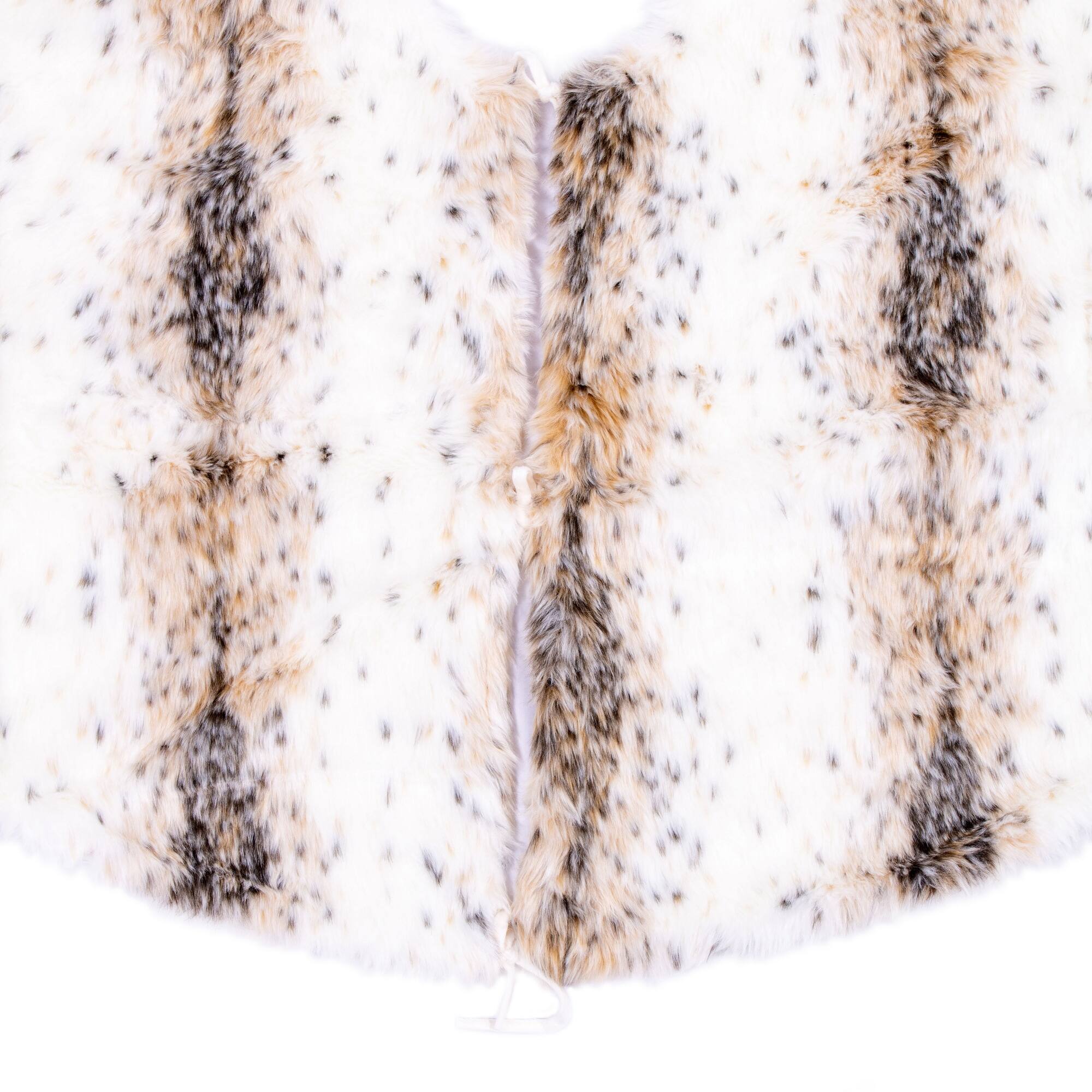 Vickerman 60" Snow White Lynx Faux Fur Tree Skirt