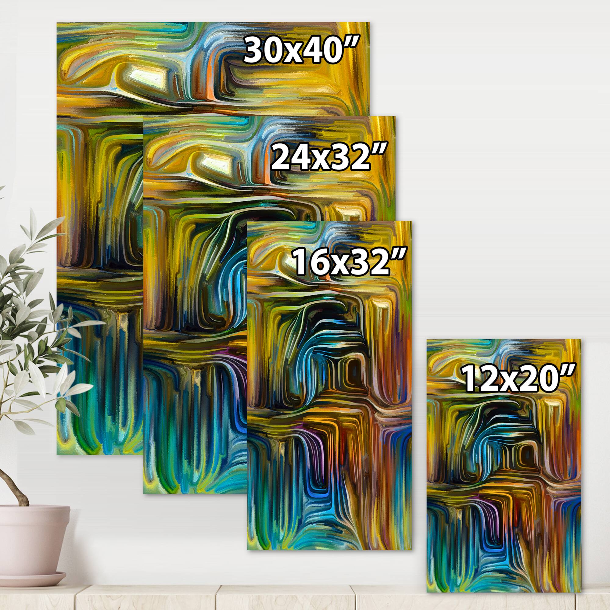 Designart - Colour Fusion IV - Modern Canvas Wall Art Print