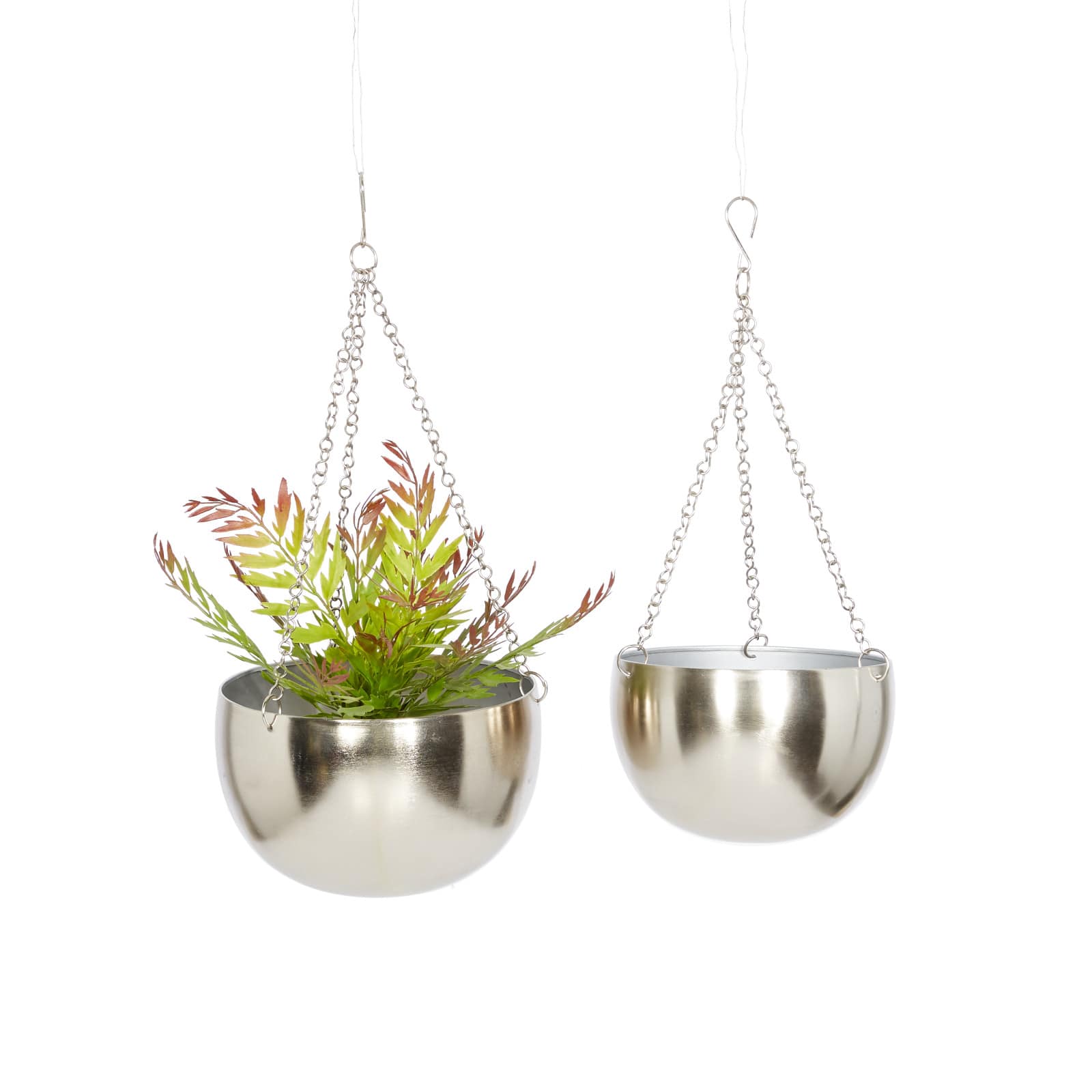 Silver Metal Glam Planter Set, 5" & 6"