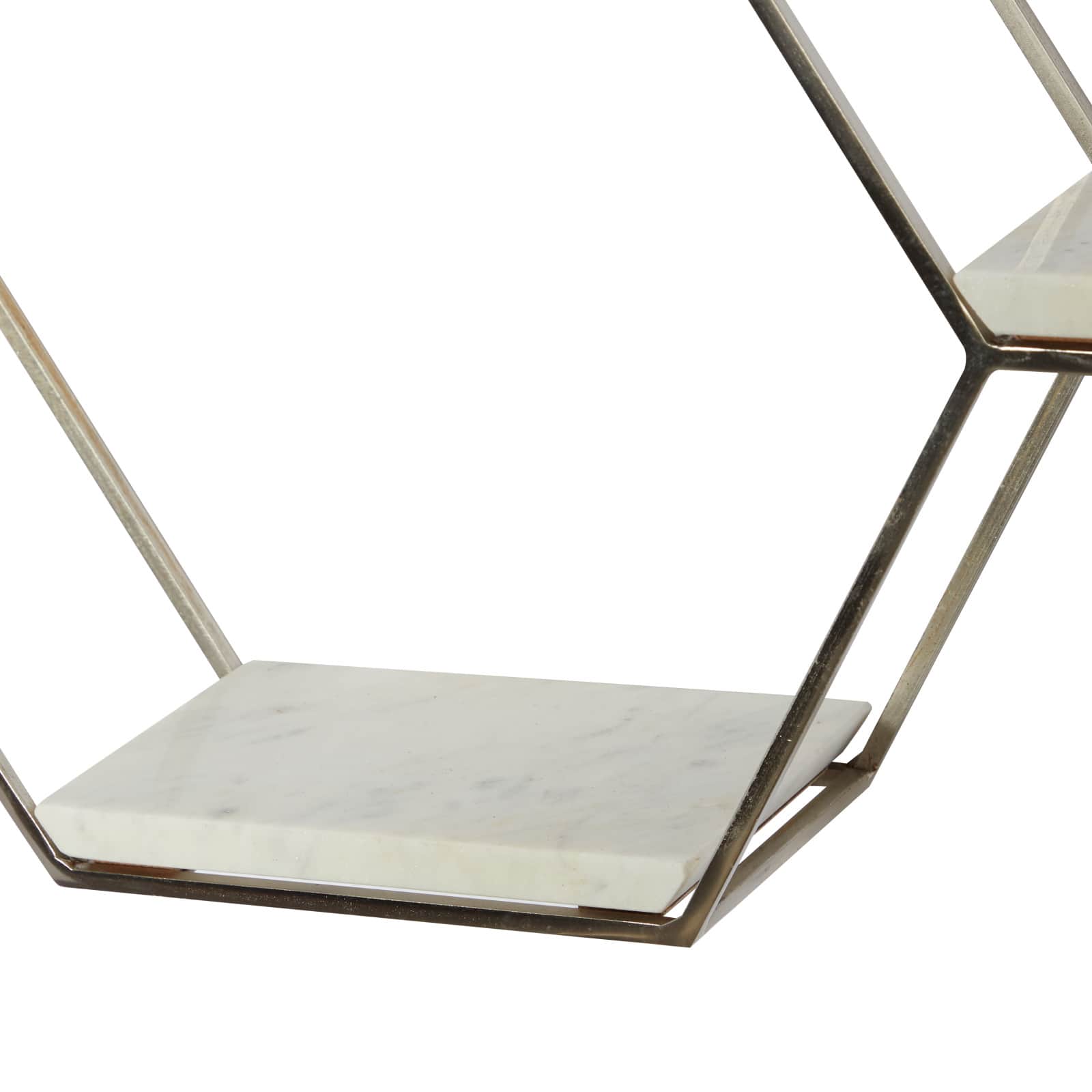 26" Silver Marble Contemporary Wall Shelf