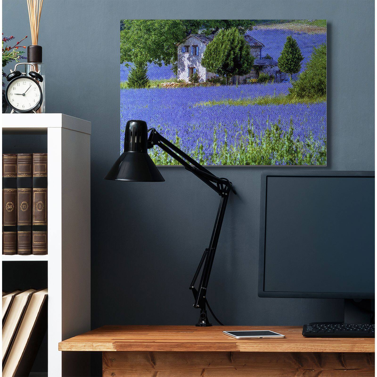 Stupell Industries Lavender Field House Landscape Photograph Canvas Wall Art