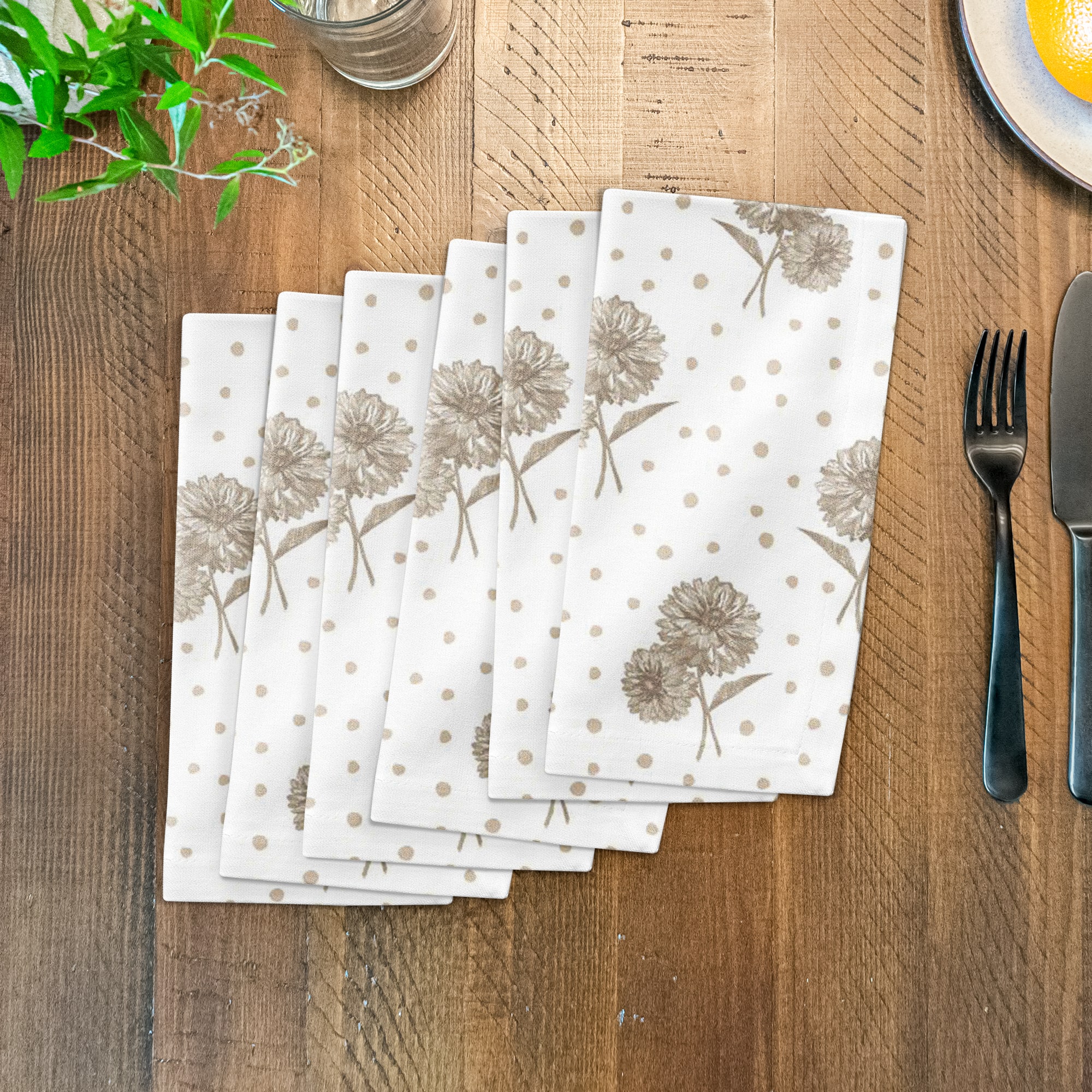 Floral Dots Cotton Twill Napkin