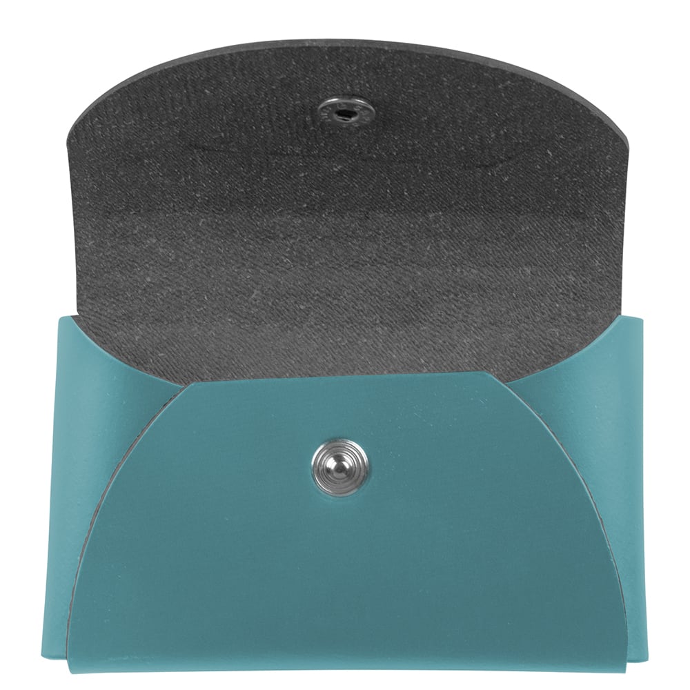 JAM Paper Italian Leather Business Card Holder Case with Round Flap