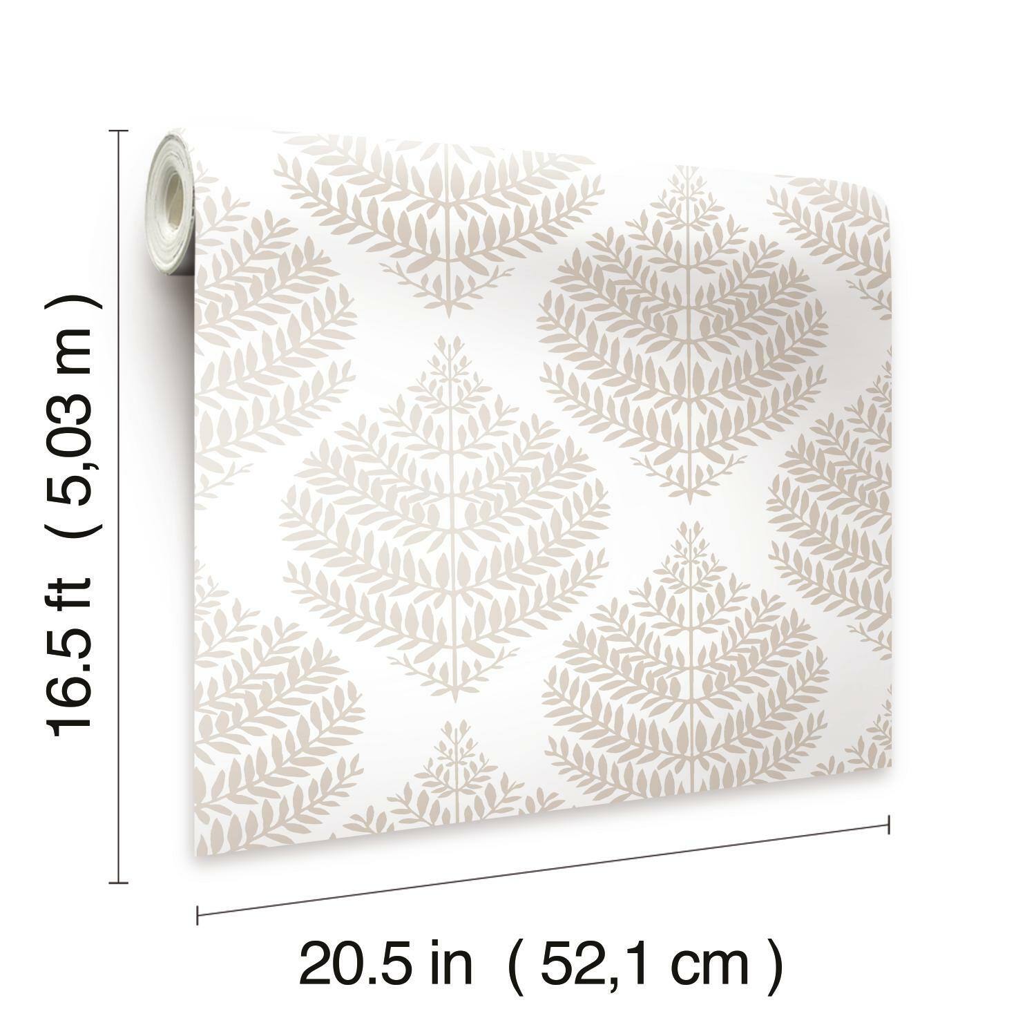 RoomMates Hygge Fern Damask Peel & Stick Wallpaper