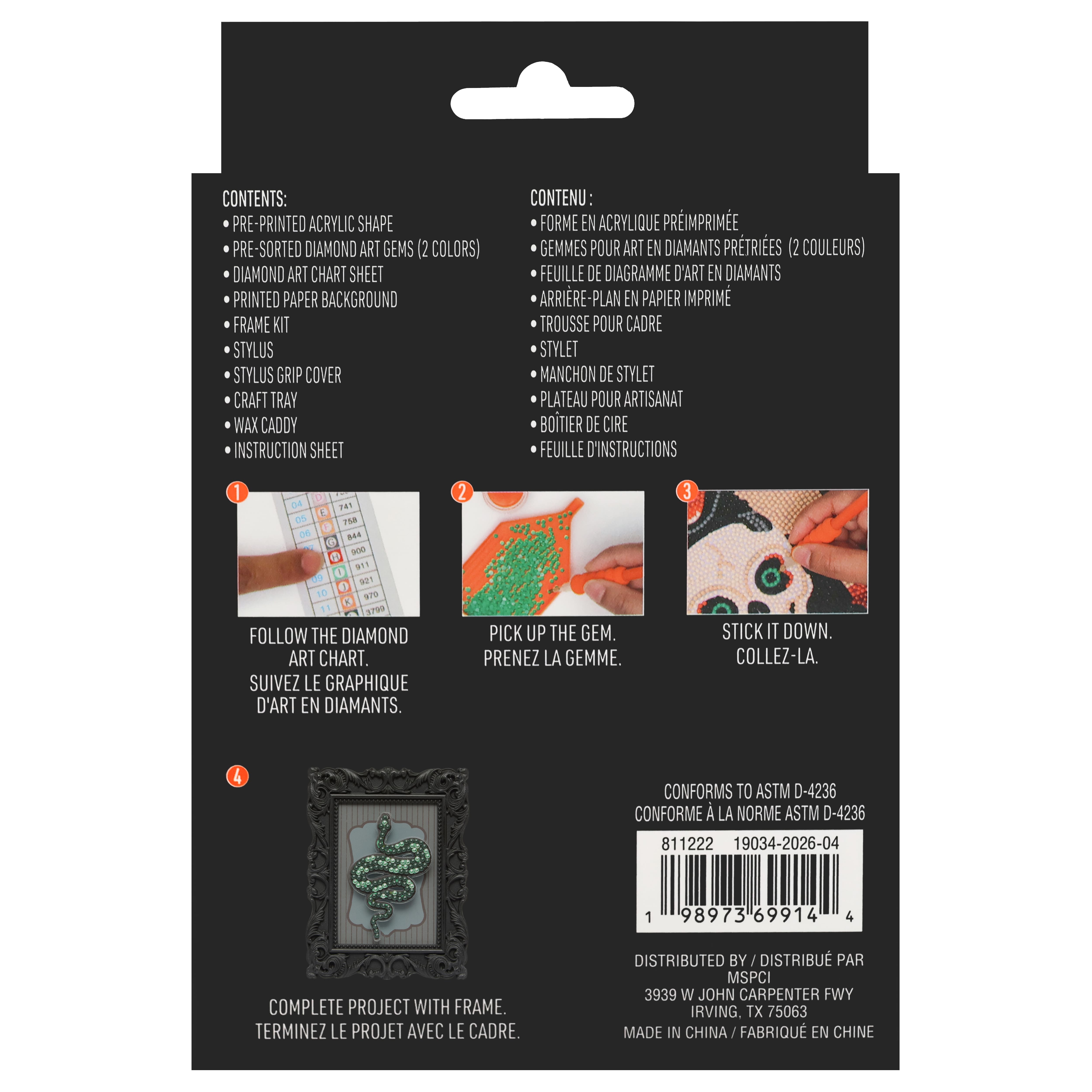 2" x 3" Green Snake Acrylic Surface Diamond Art Kit with Frame by Make Market®