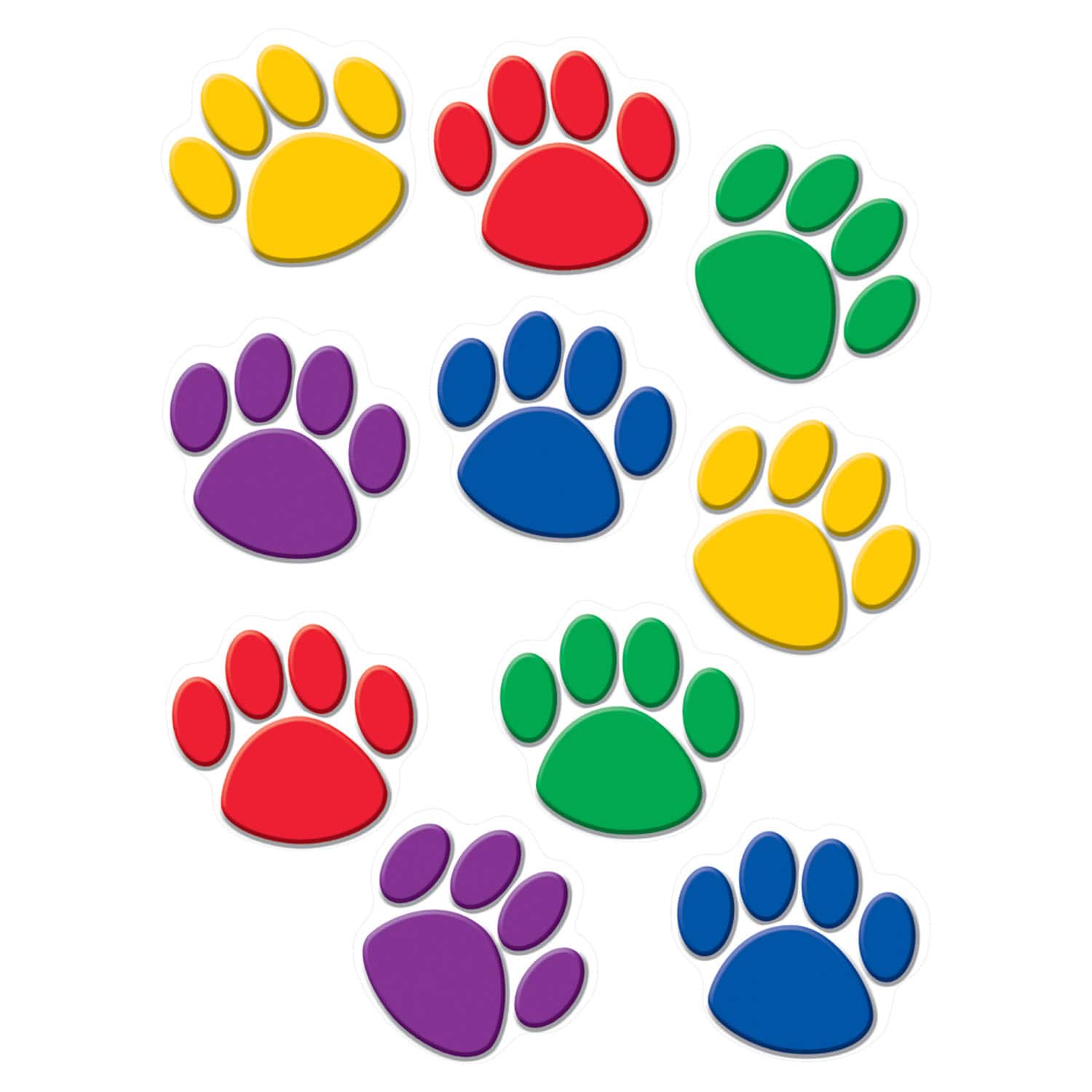 Teacher Created Resources® Colorful Paw Print Accents, 3 Packs of 30