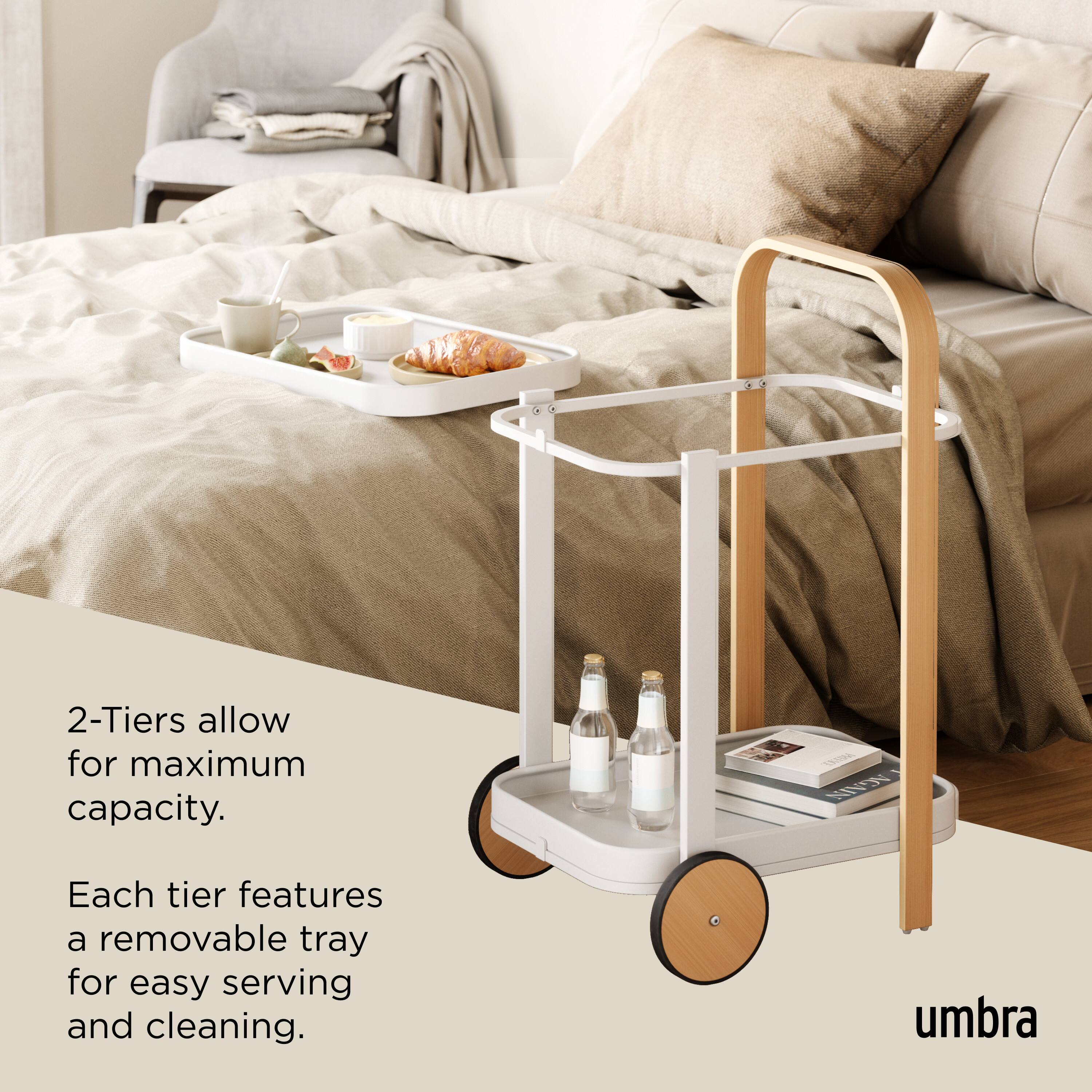 Umbra 21" x 32" White Bellwood Bar & Storage Cart
