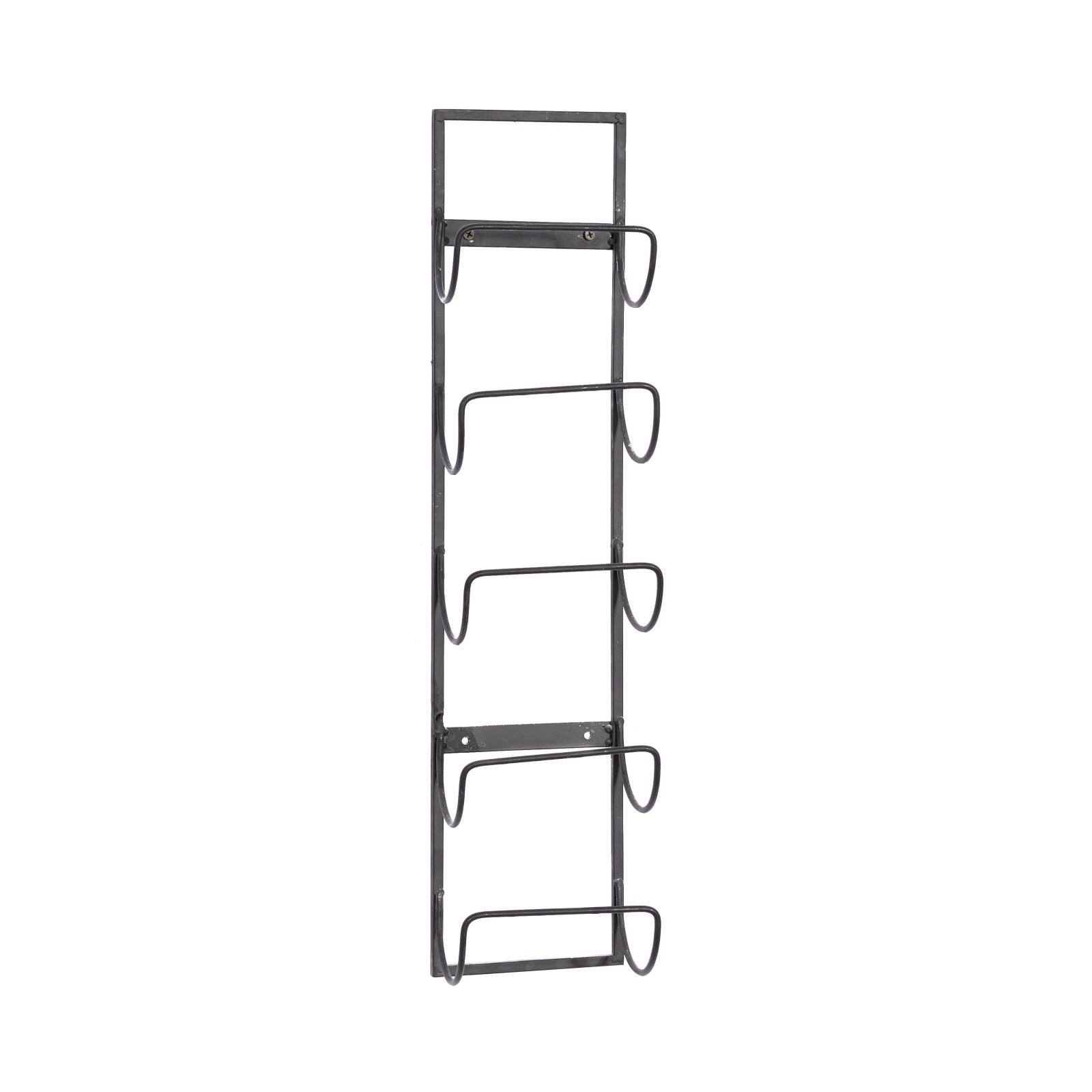 25" Black Metal Industrial Wine Holder Rack