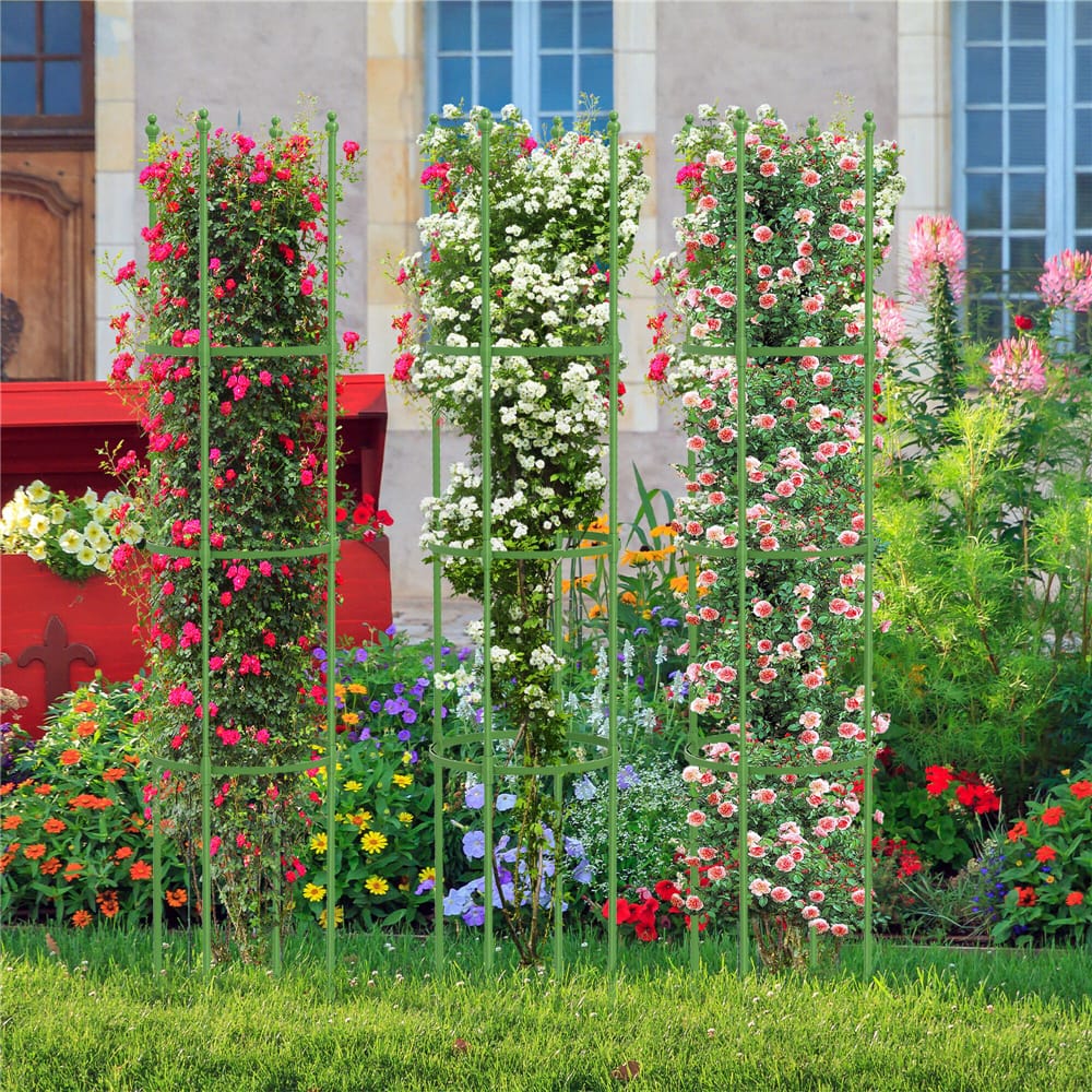 Costway 57" Adjustable Height Garden Trellis Plant Support & Tomato Cages, 2ct.