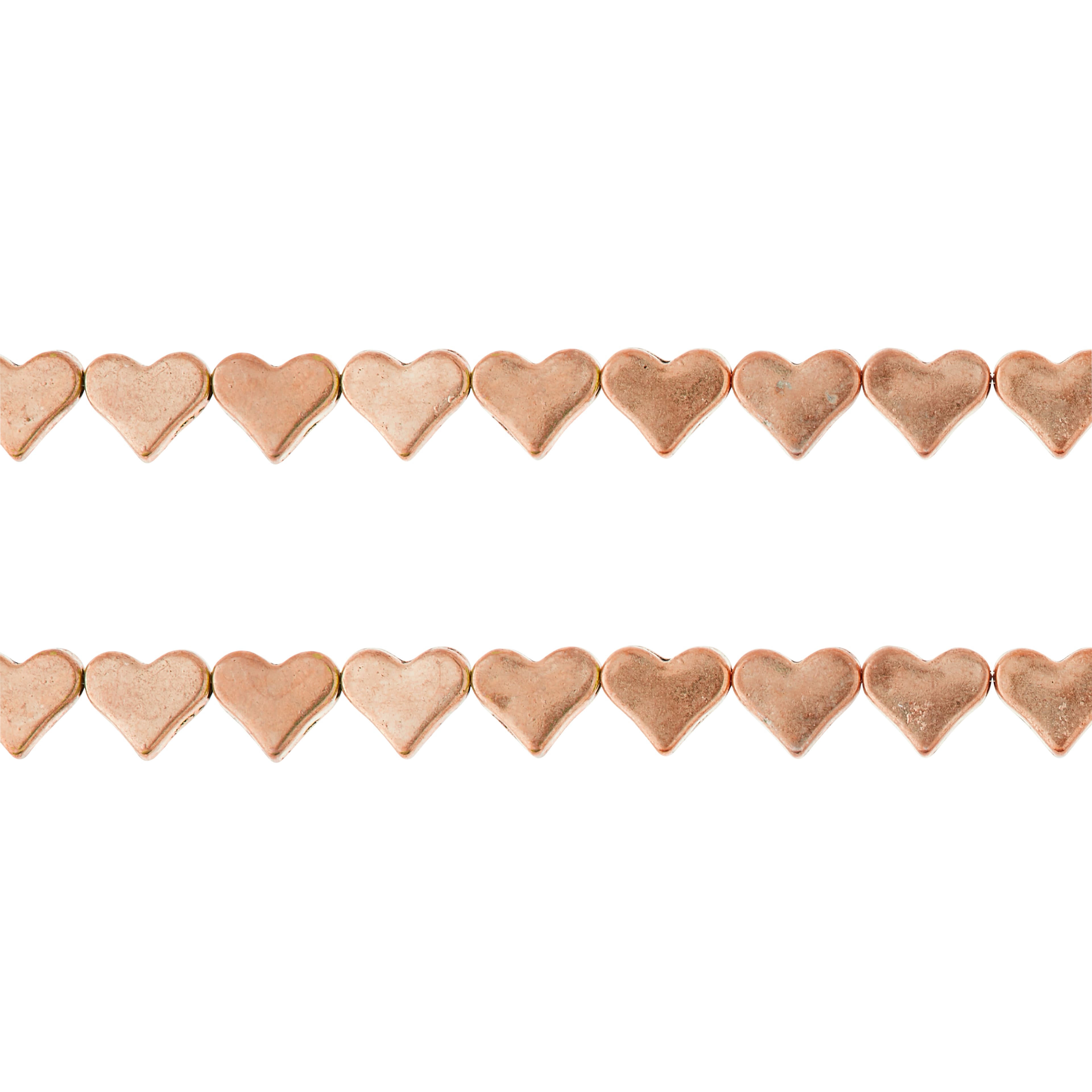 Rose Gold Metal Heart Beads, 6mm by Bead Landing™