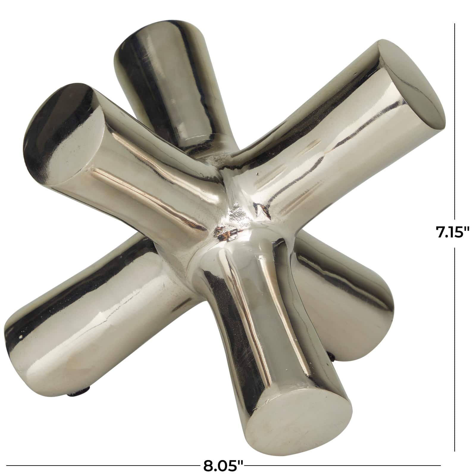 9" Silver Aluminum Jack Abstract Sculpture