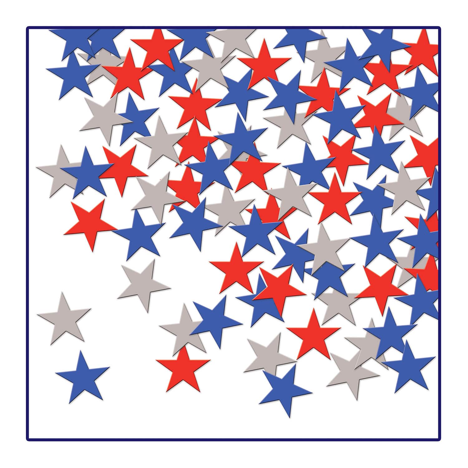 Beistle 1oz. Red, Silver & Blue Fanci-Fetti Star Packs, 3ct.