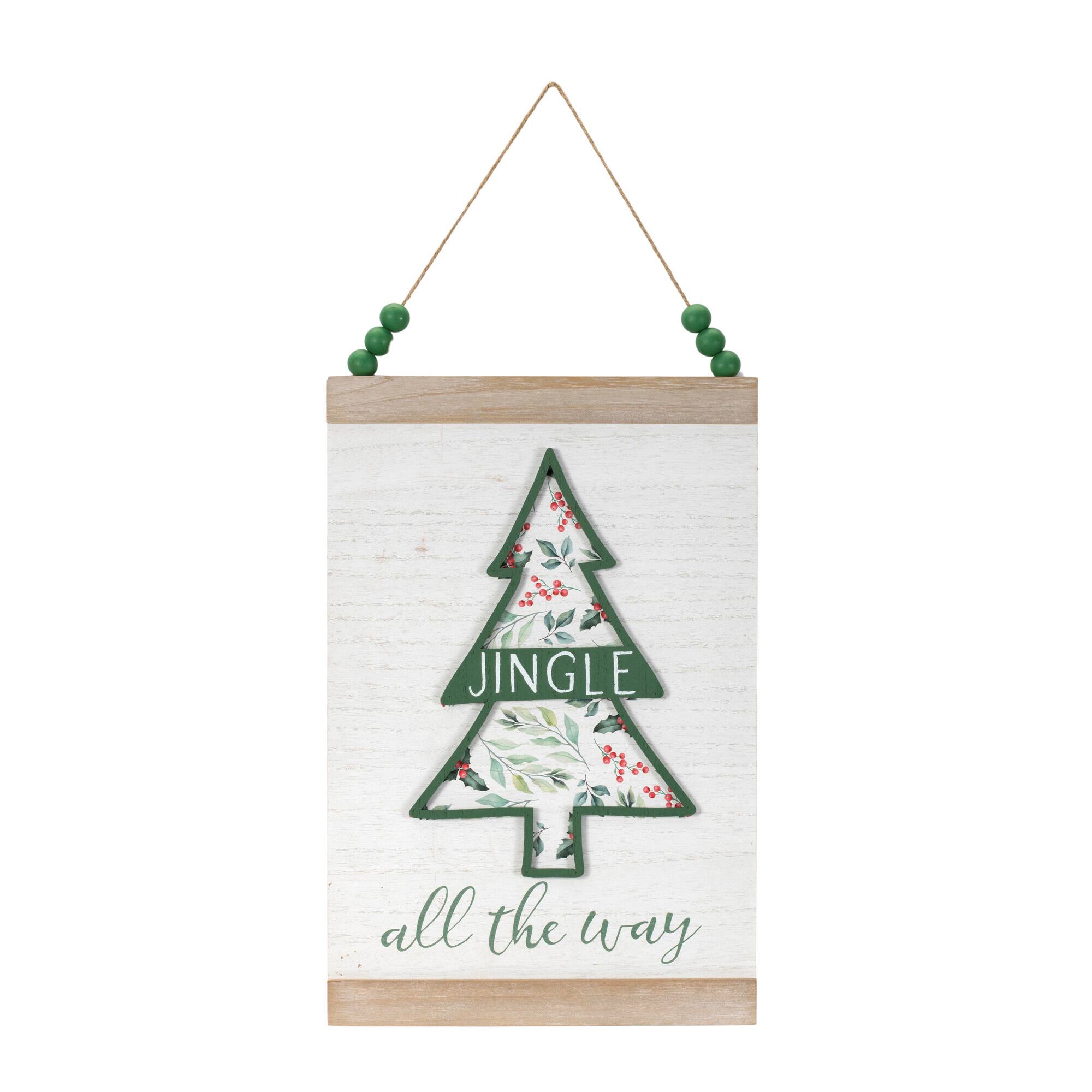 Melrose 16" Wood Beaded Merry Christmas Banner Set