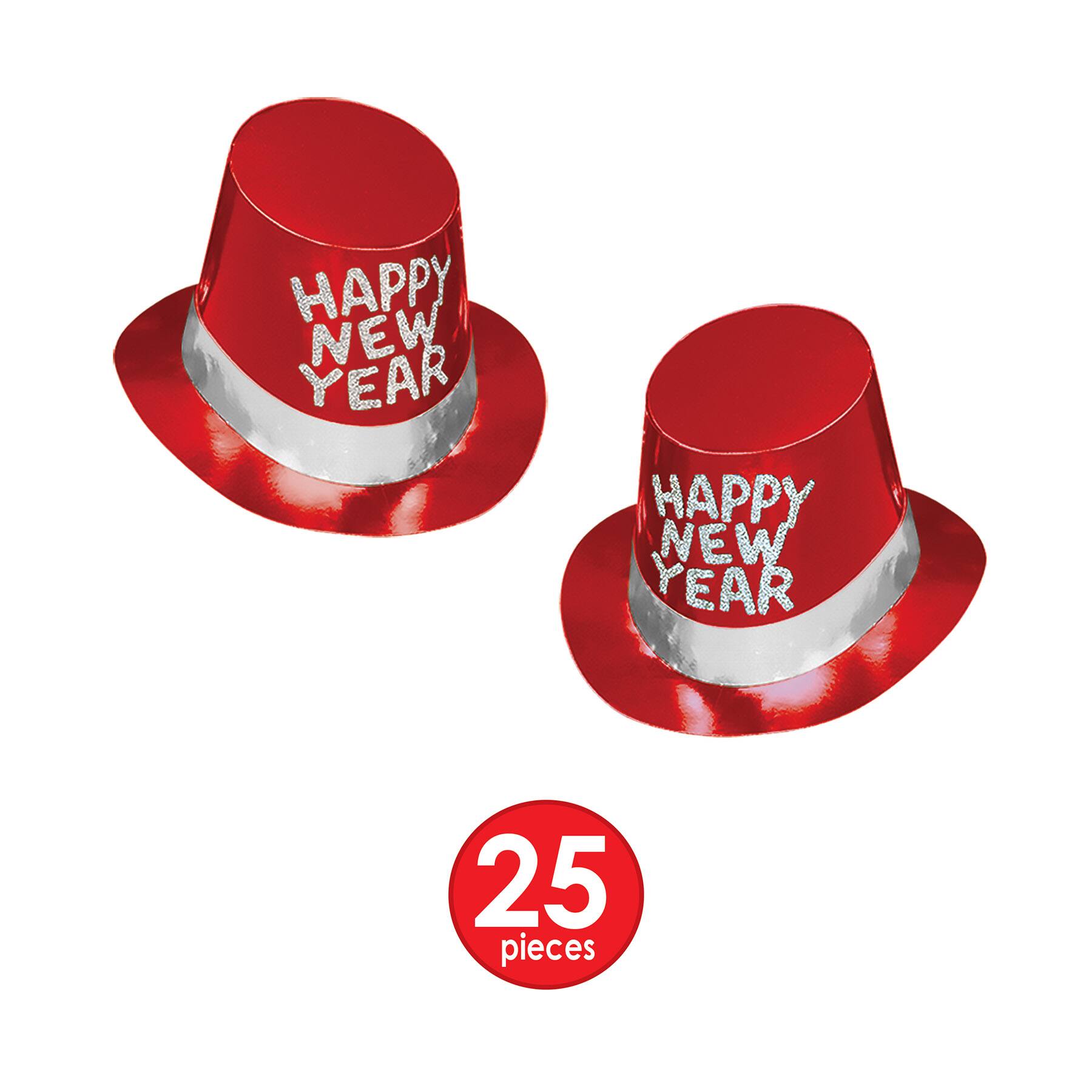 Beistle Red & Silver New Year Simply Party Favor Kit for 50