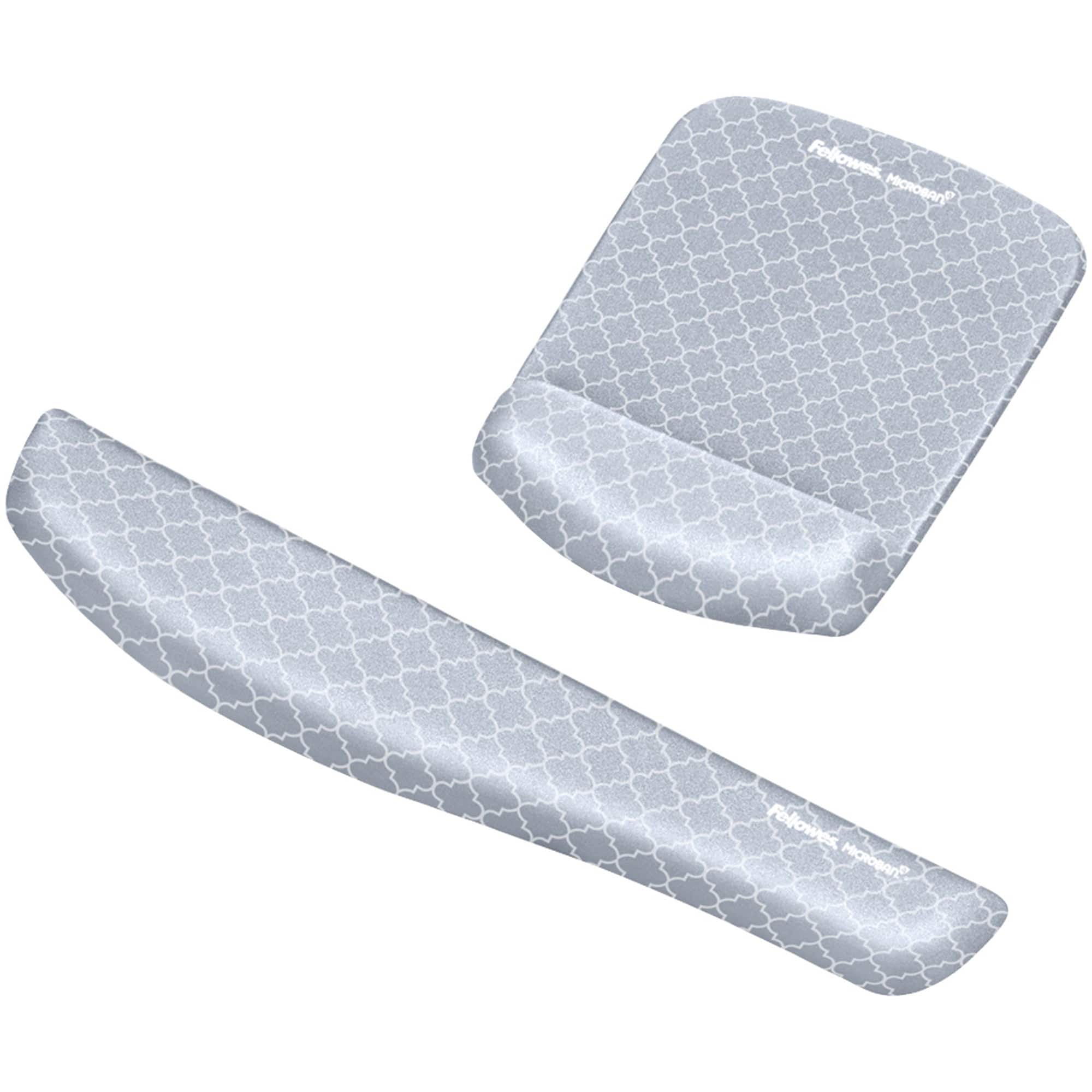 Fellowes PlushTouch™ Gray Lattice Mouse Pad Wrist Rest