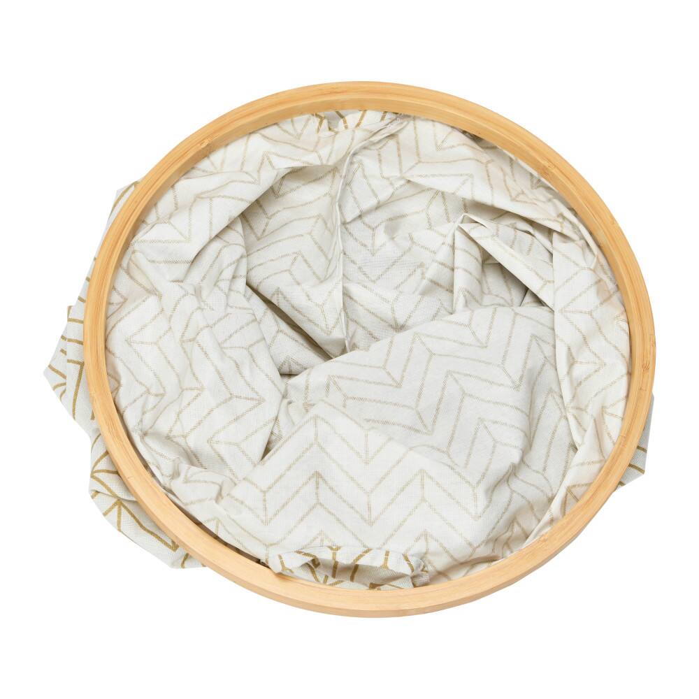 Household Essentials Krush Bamboo Rimmed Hamper (Round, Brown)