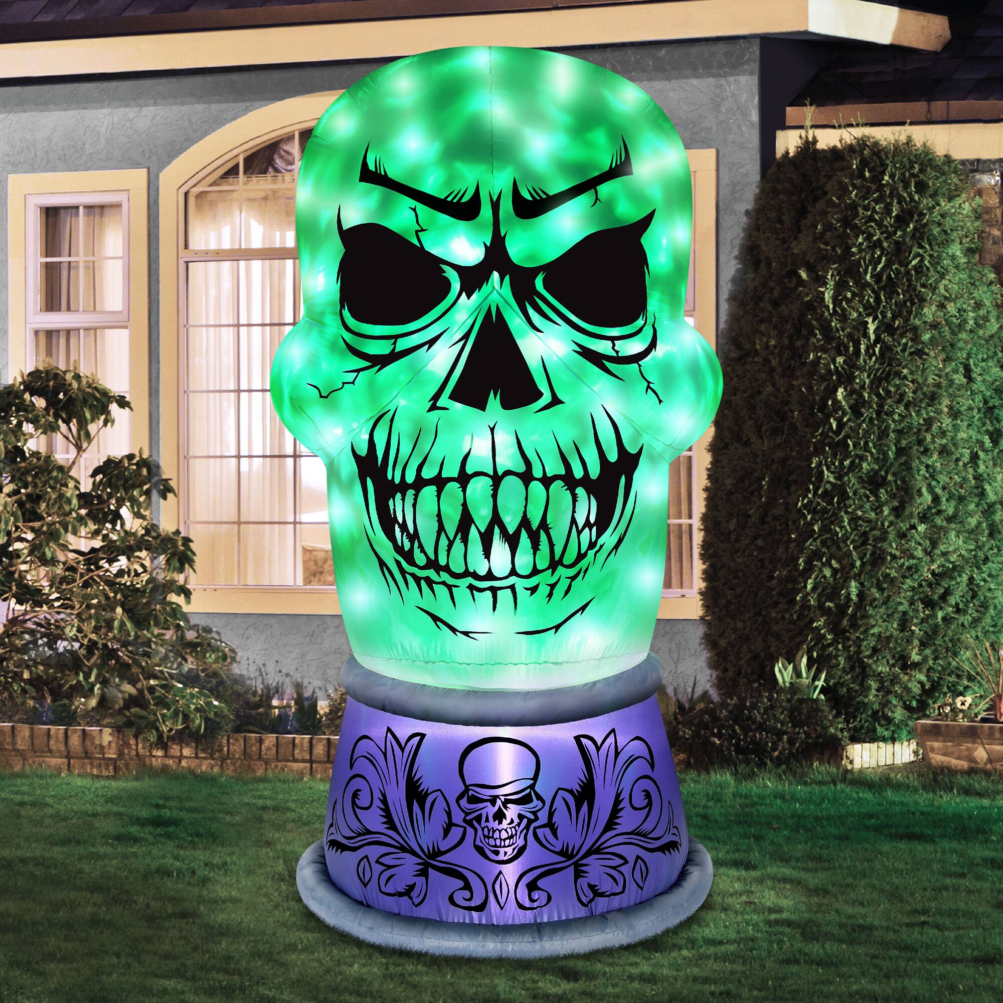 6ft. Airflowz Inflatable Halloween Skull with Swirling Lights