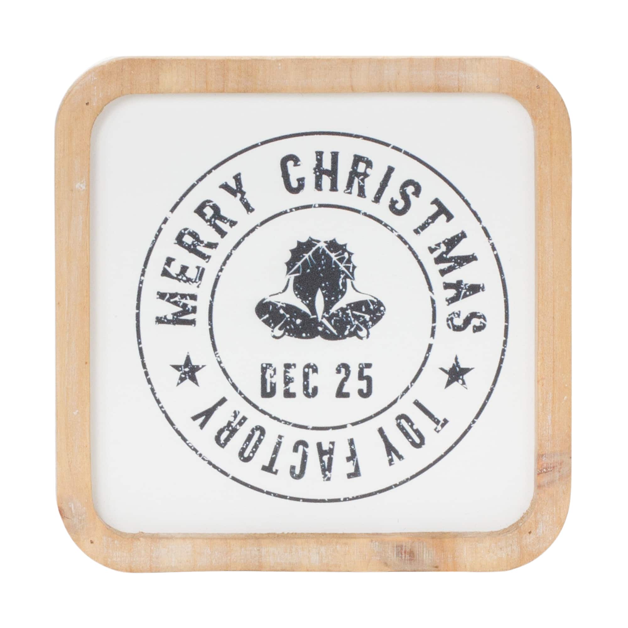 Reindeer & Bells Holiday Mail Stamp Plaque Hanging Wall Décor Set