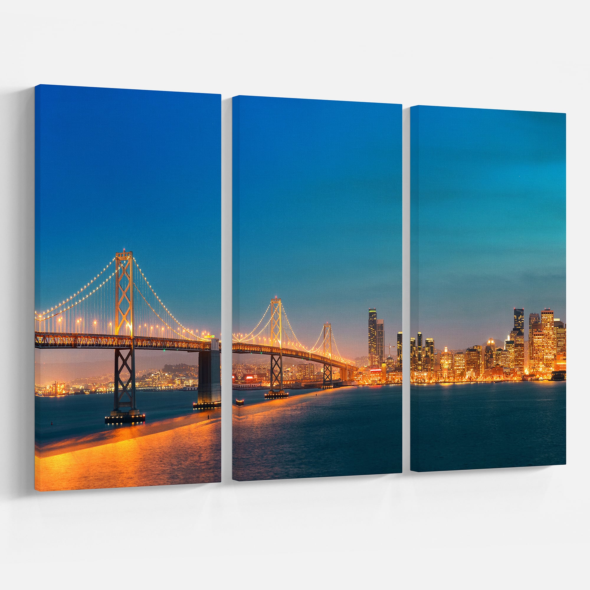 Designart - Illuminated San Francisco Skyline - Cityscape Canvas Print