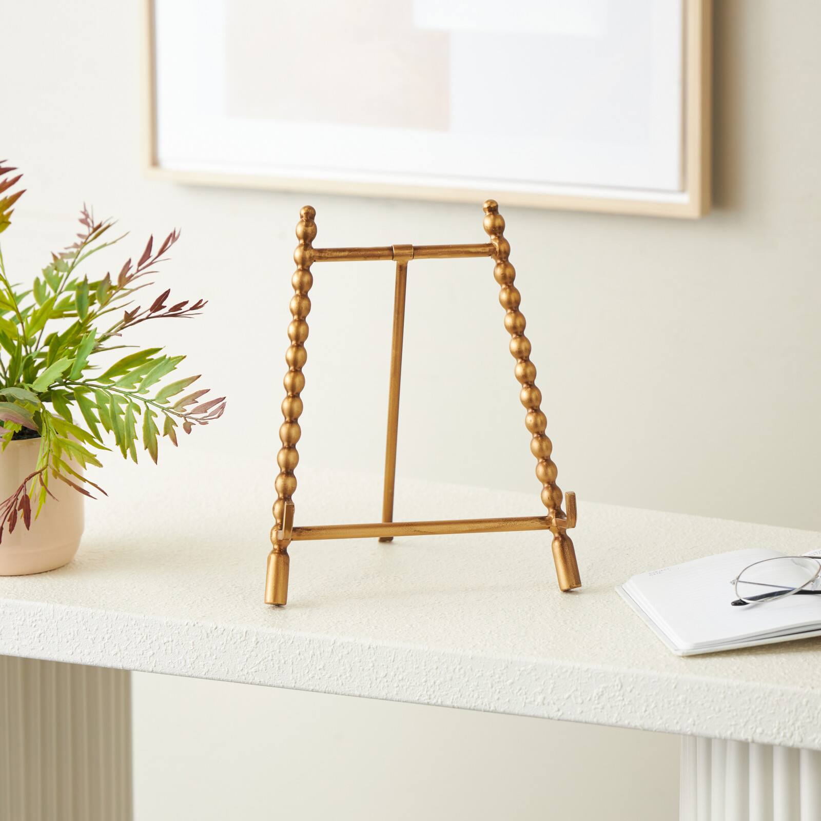 9" x 11" Gold Metal Abstract Wide Display Easel