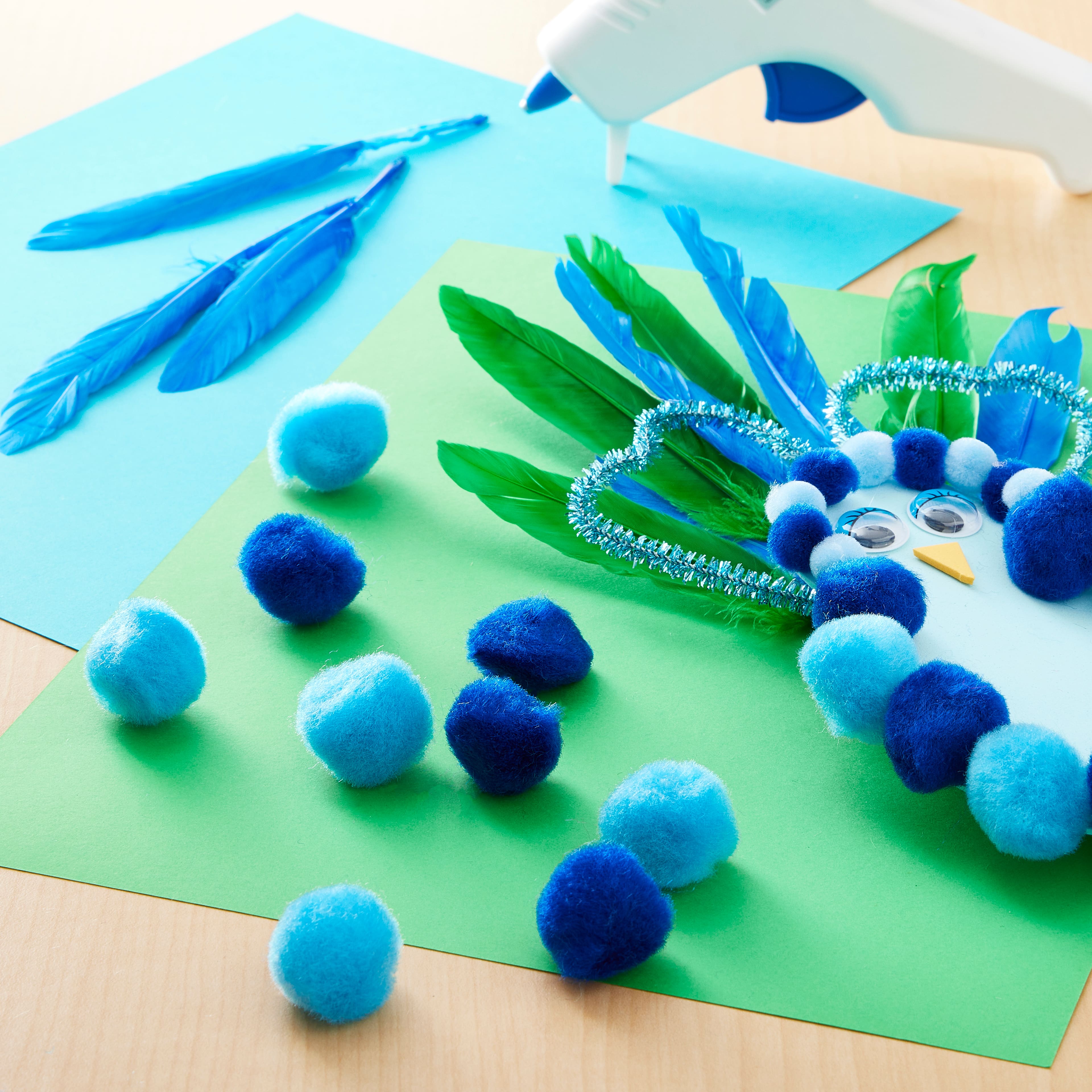 12 Packs: 80 ct. (960 total) 1" Blue Mix Pom Poms by Creatology™